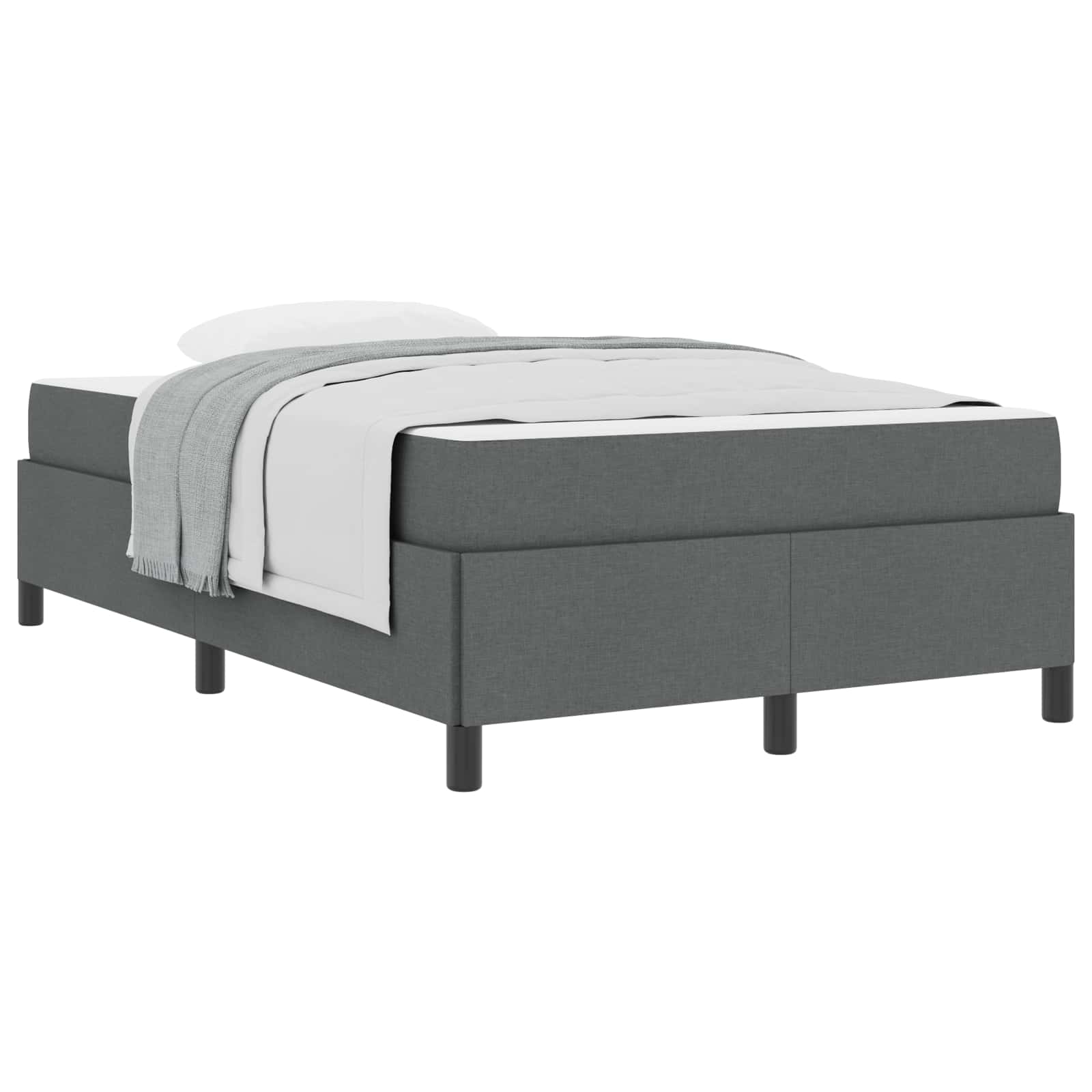 Boxspringbed Donkergrijs 120 x 200 cm Stof is nu te koop bij PeponiXL, paradijselijk wonen!