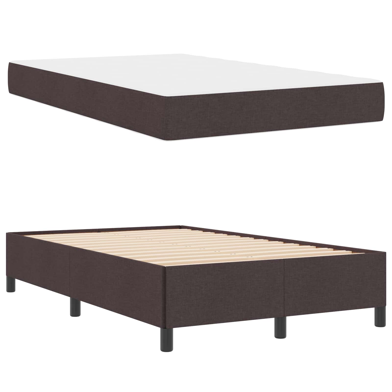Boxspringbed Donkerbruin 120 x 200 cm Stof is nu te koop bij PeponiXL, paradijselijk wonen!