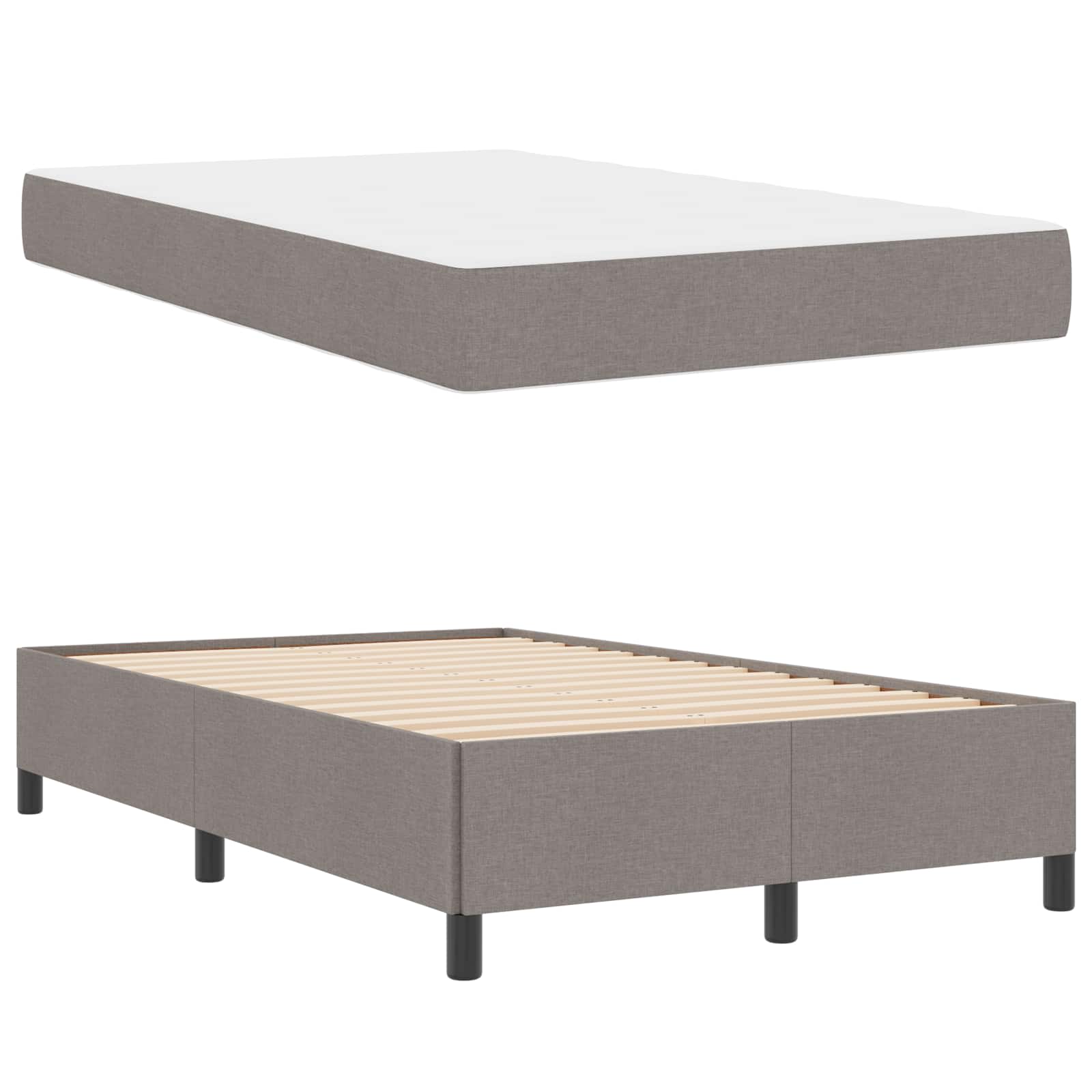 Boxspringbed Taupe 120 x 200 cm Stof is nu te koop bij PeponiXL, paradijselijk wonen!