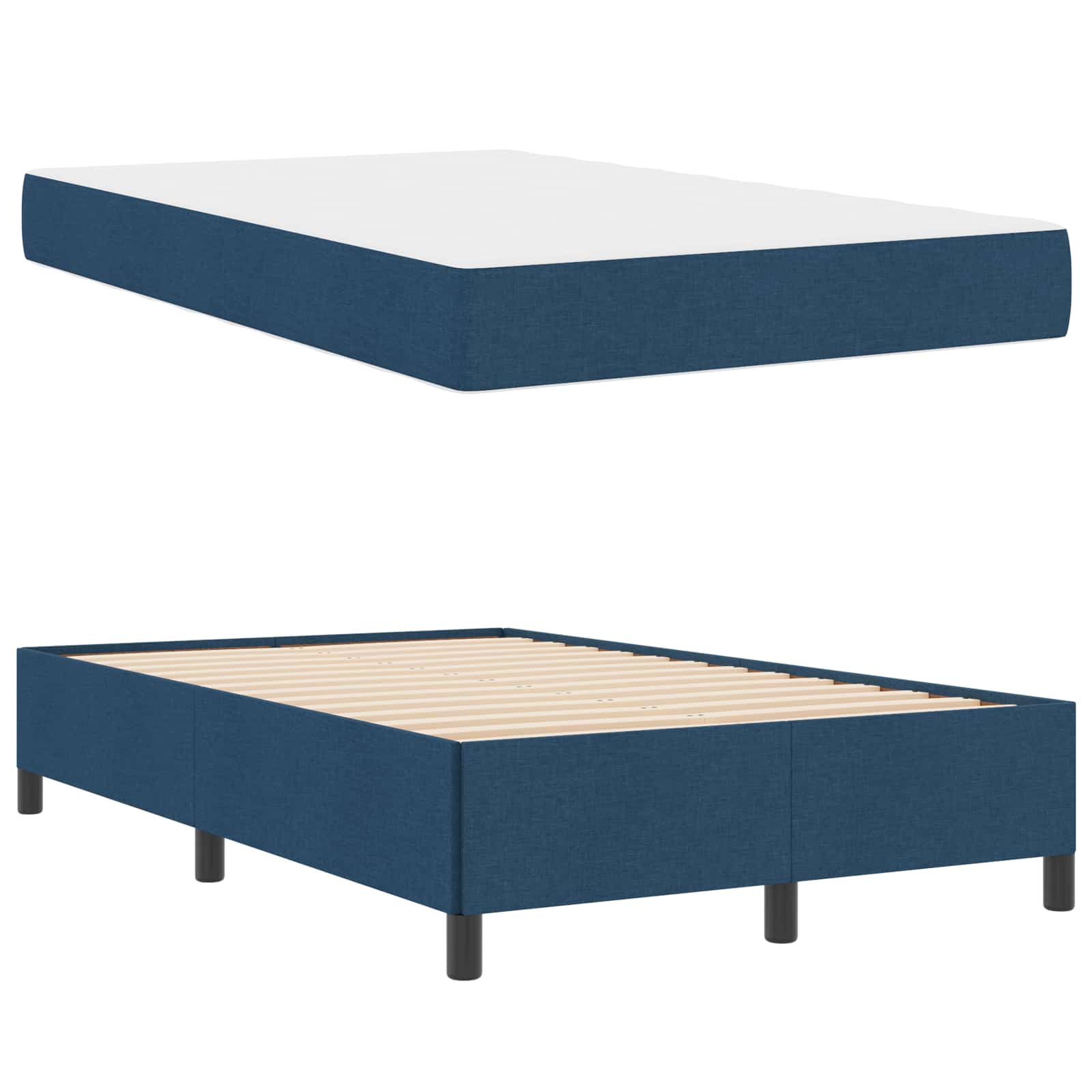 Boxspringbed Blauw 120 x 200 cm Stof is nu te koop bij PeponiXL, paradijselijk wonen!