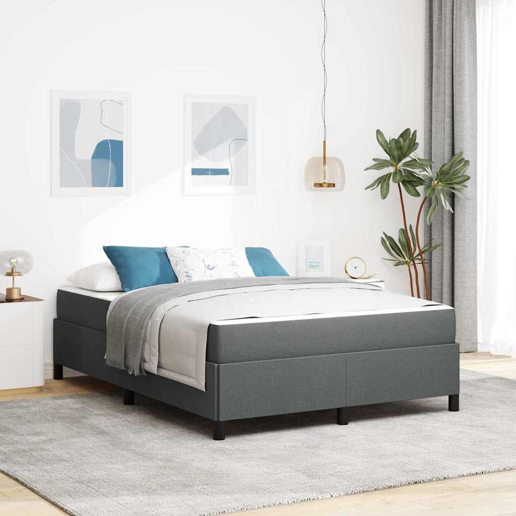 Boxspringbed met matras Donkergrijs 140 x 190 cm Stof is nu te koop bij PeponiXL, paradijselijk wonen!