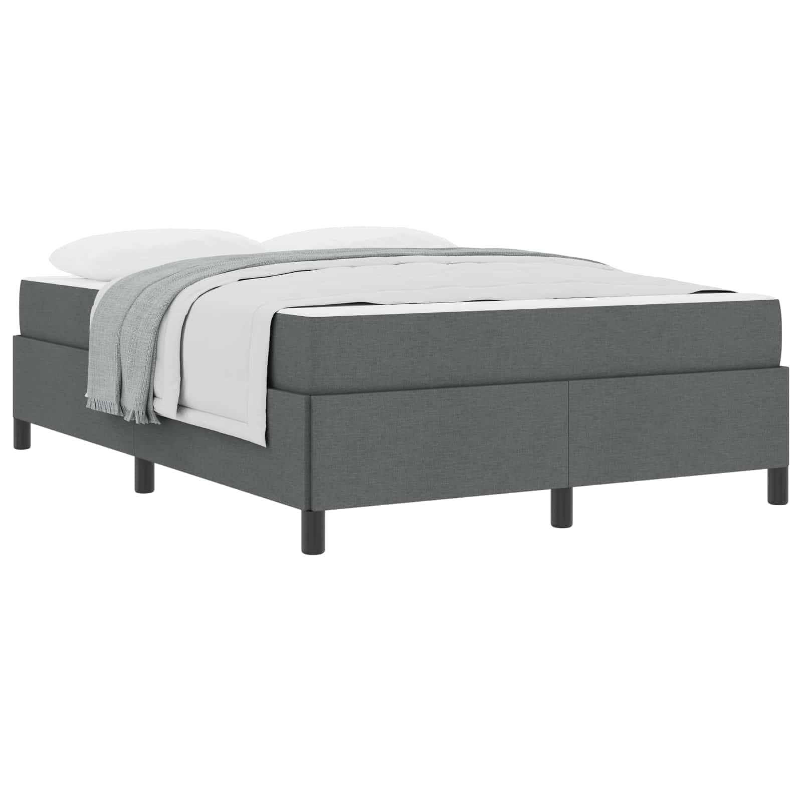 Boxspringbed met matras Donkergrijs 140 x 190 cm Stof is nu te koop bij PeponiXL, paradijselijk wonen!