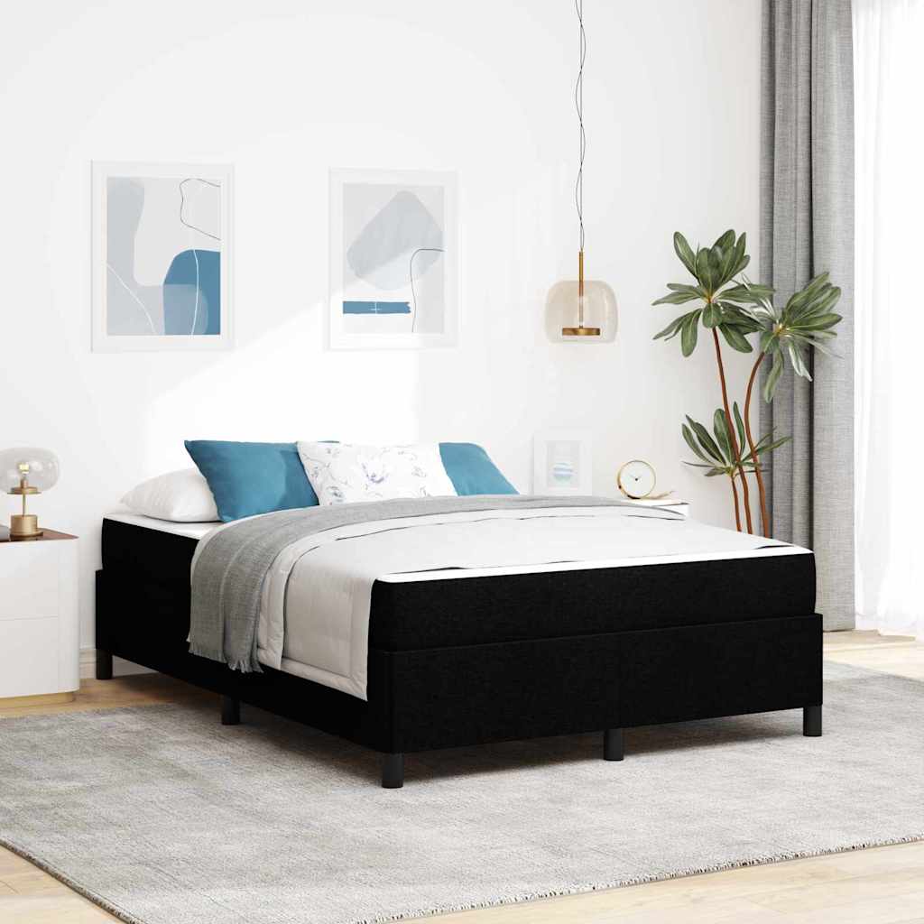 Boxspringbed met matras Zwart 140 x 190 cm Stof is nu te koop bij PeponiXL, paradijselijk wonen!
