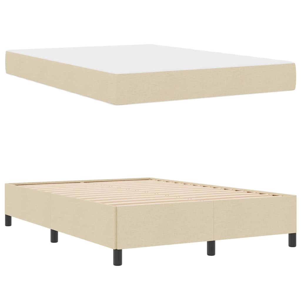 Boxspringbed met matras Crème 140 x 190 cm Stof is nu te koop bij PeponiXL, paradijselijk wonen!