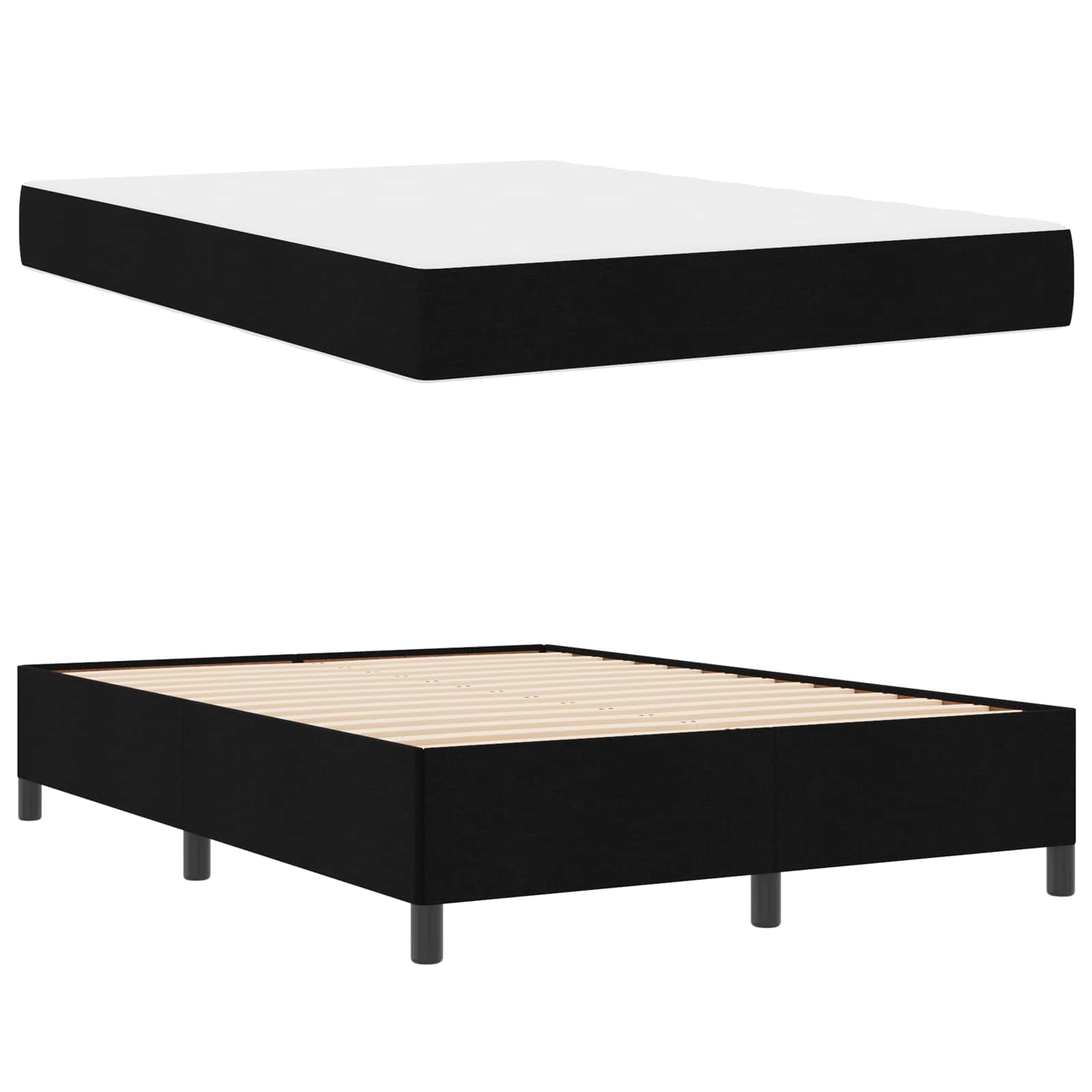 Boxspringbed Zwart 160 x 200 cm Stof is nu te koop bij PeponiXL, paradijselijk wonen!