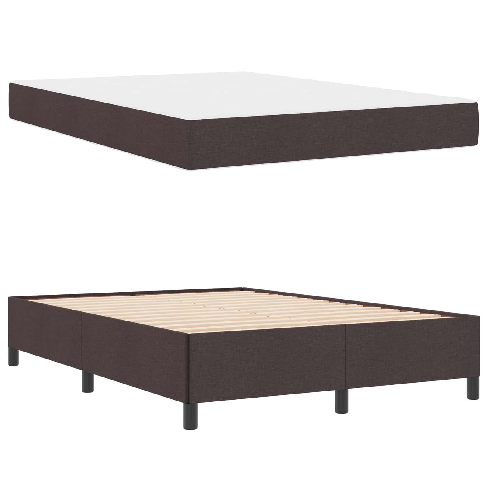 Boxspringbed Donkerbruin 160 x 200 cm Stof is nu te koop bij PeponiXL, paradijselijk wonen!
