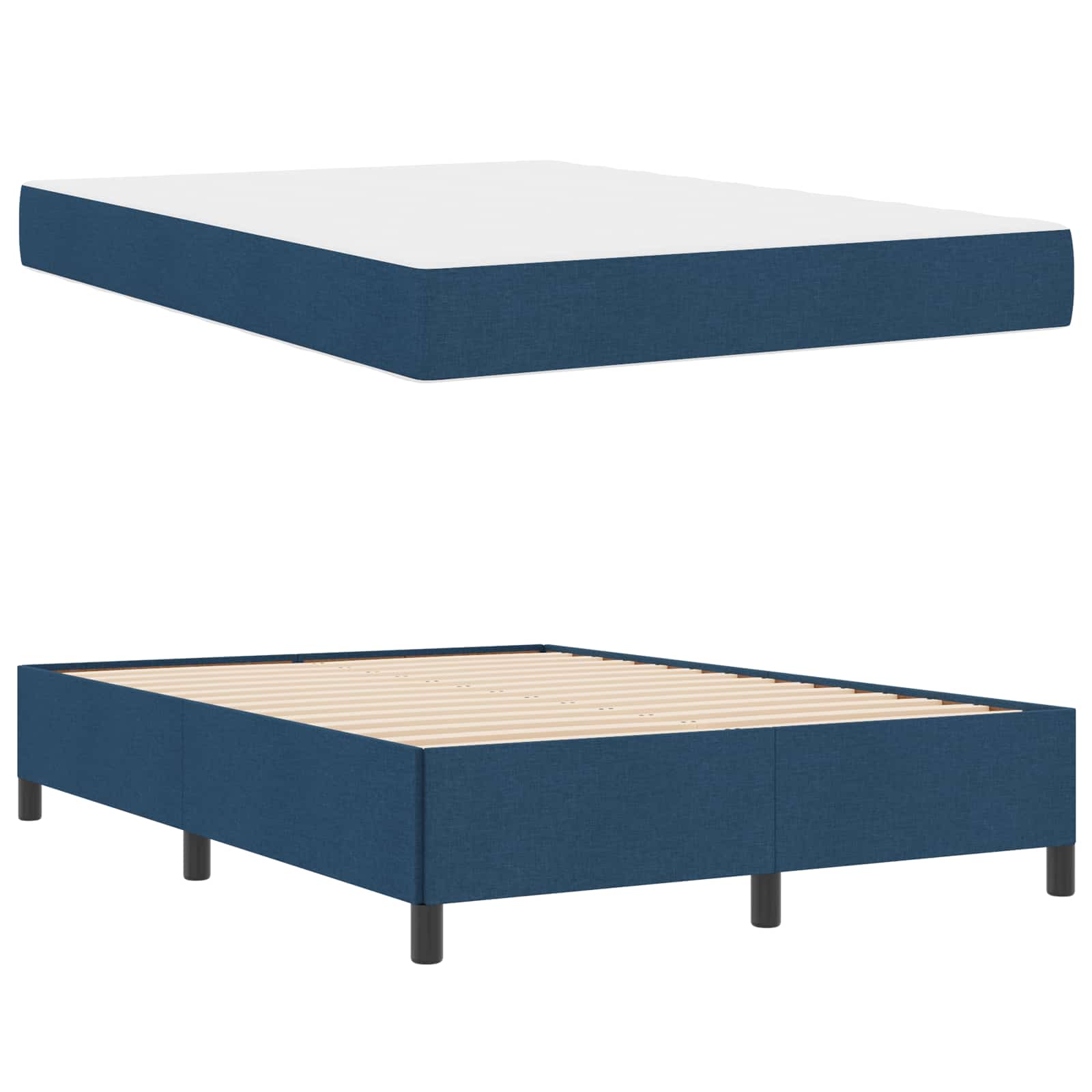 Boxspringbed Blauw 160 x 200 cm Stof is nu te koop bij PeponiXL, paradijselijk wonen!