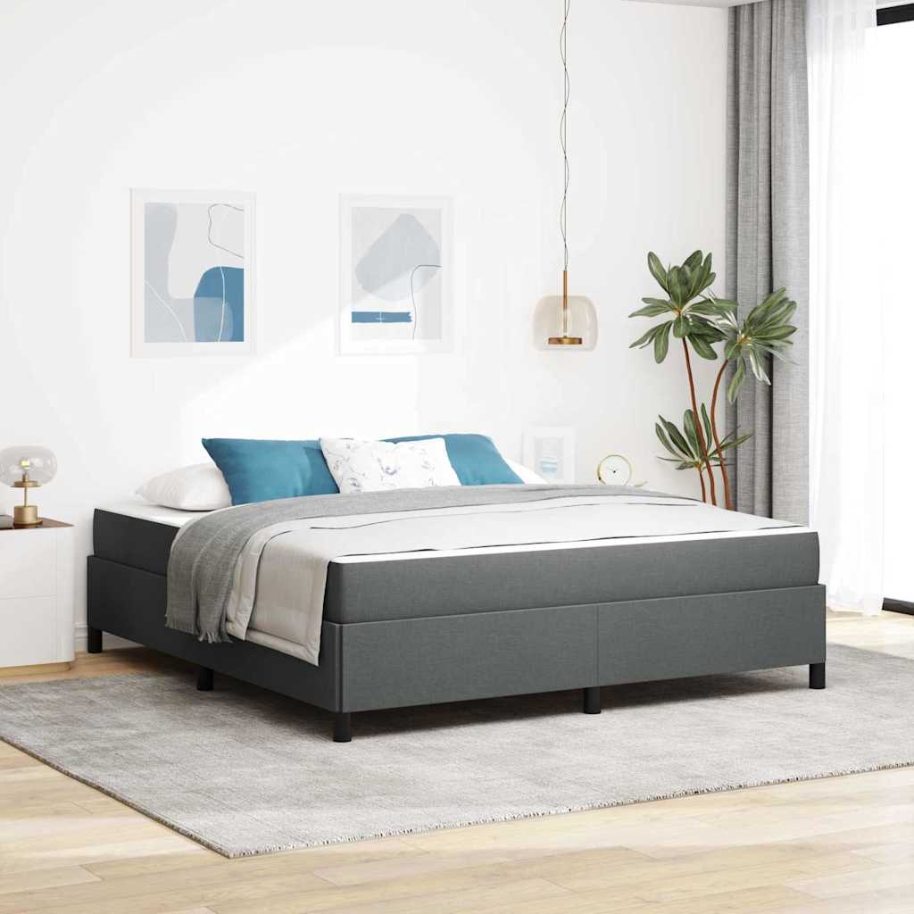 Boxspringbed Donkergrijs 180 x 200 cm Stof is nu te koop bij PeponiXL, paradijselijk wonen!
