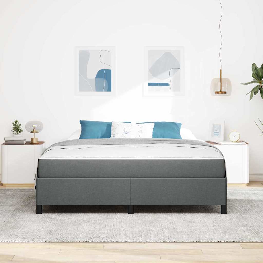 Boxspringbed Donkergrijs 180 x 200 cm Stof is nu te koop bij PeponiXL, paradijselijk wonen!