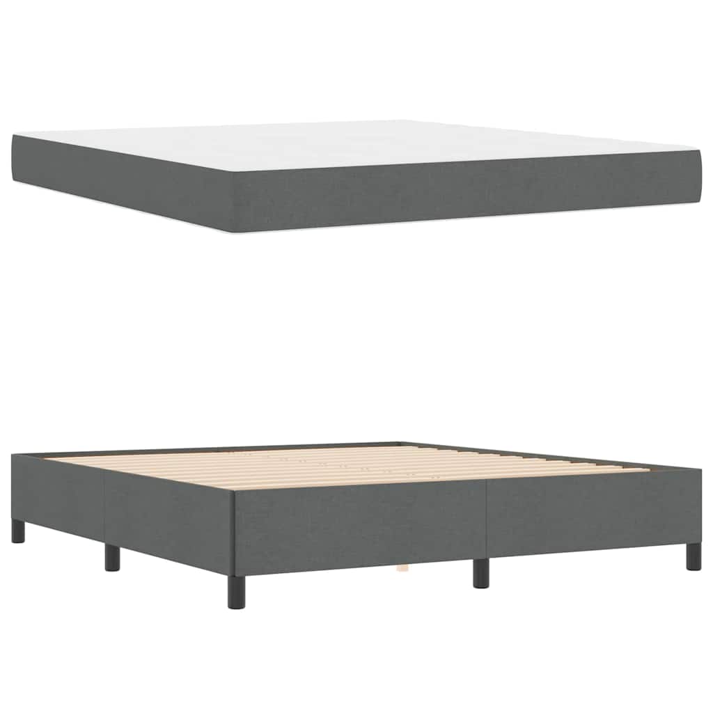 Boxspringbed Donkergrijs 180 x 200 cm Stof is nu te koop bij PeponiXL, paradijselijk wonen!