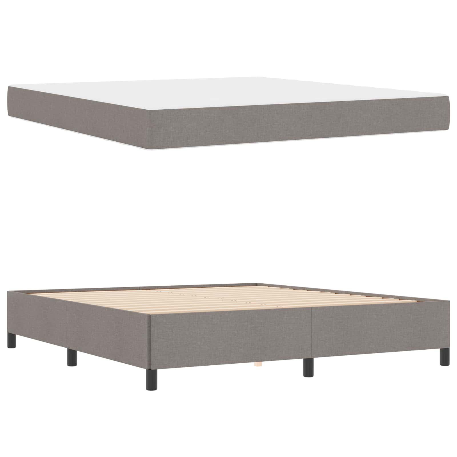 Boxspringbed Taupe 180 x 200 cm Stof is nu te koop bij PeponiXL, paradijselijk wonen!