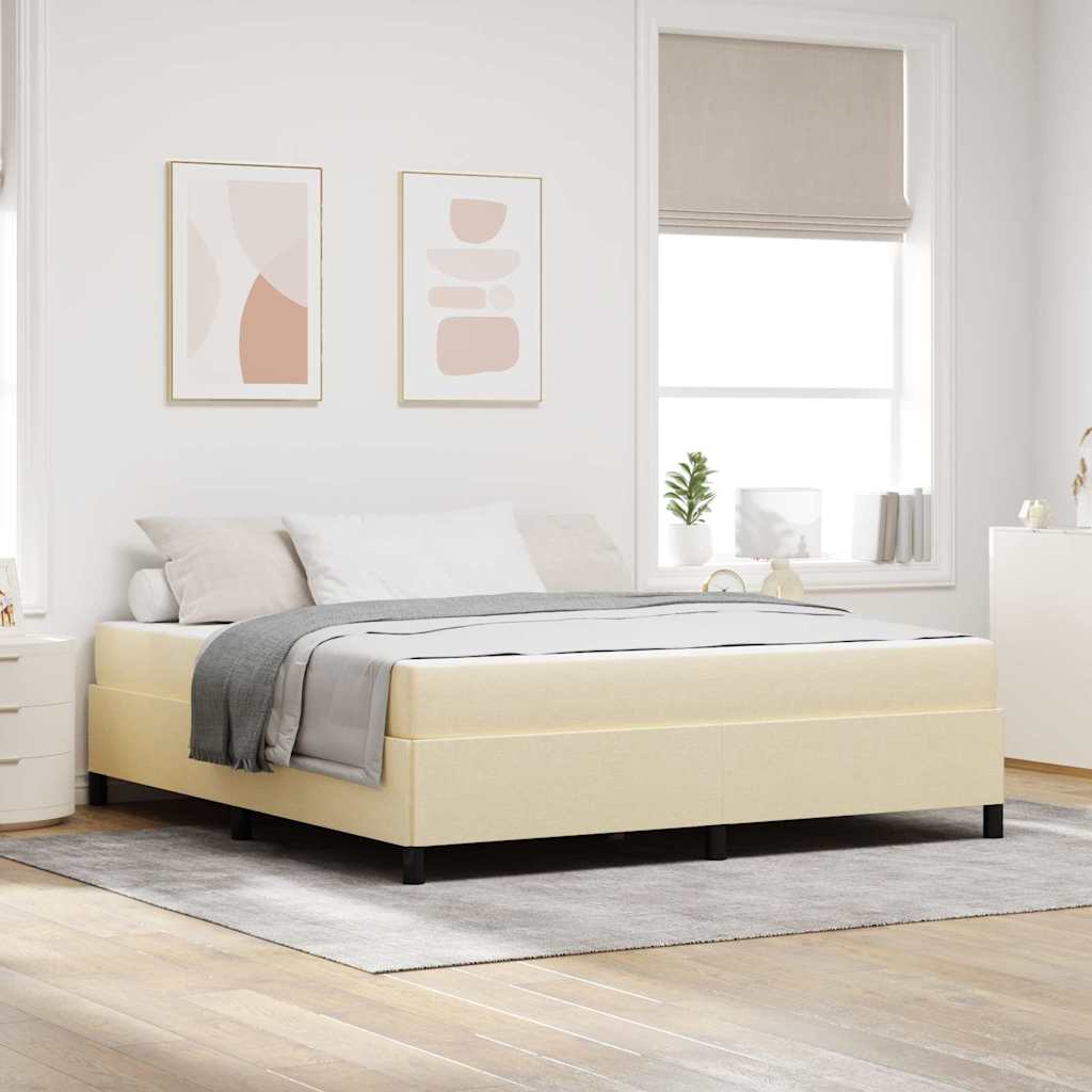 Boxspringbed Crème 180 x 200 cm Stof is nu te koop bij PeponiXL, paradijselijk wonen!