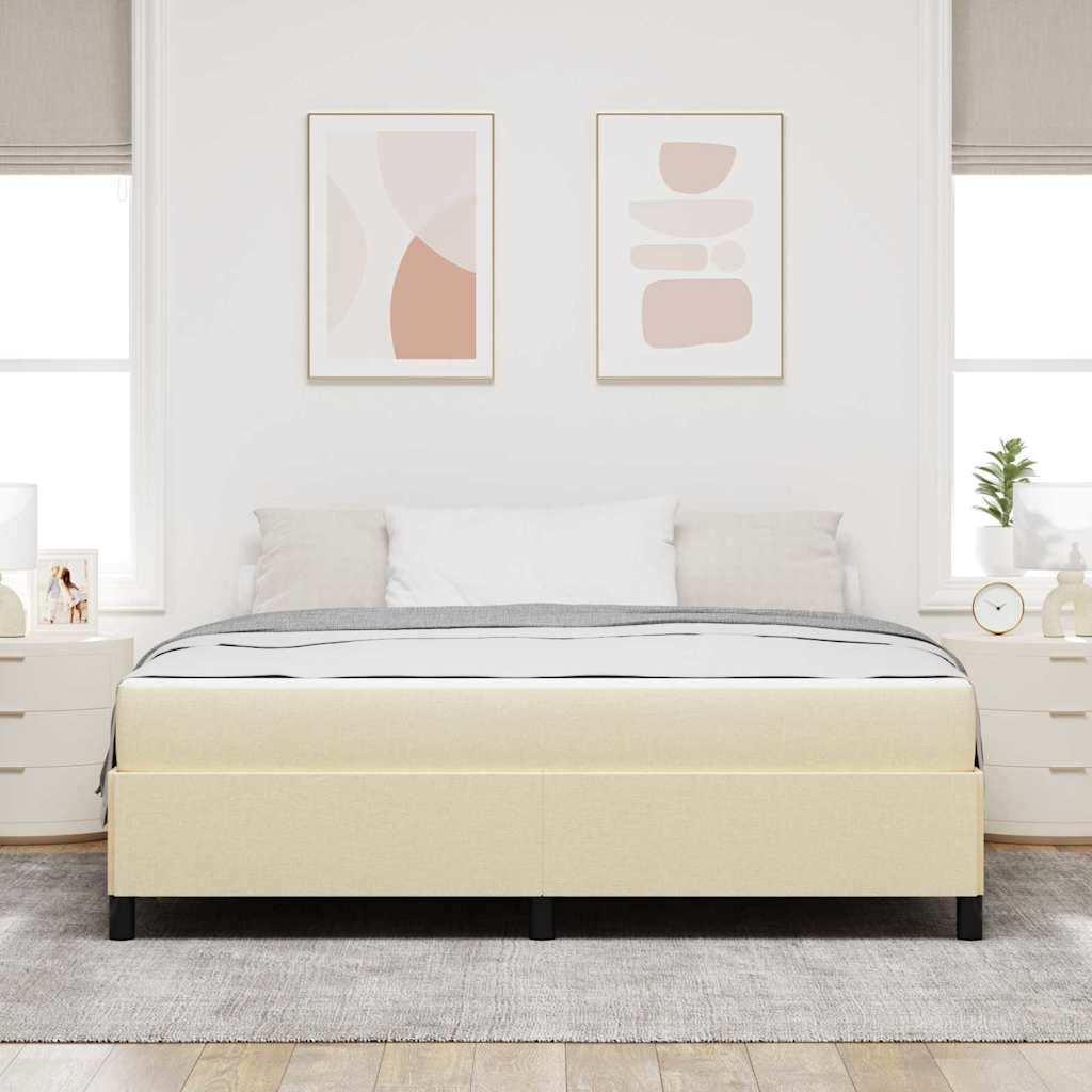 Boxspringbed Crème 180 x 200 cm Stof is nu te koop bij PeponiXL, paradijselijk wonen!