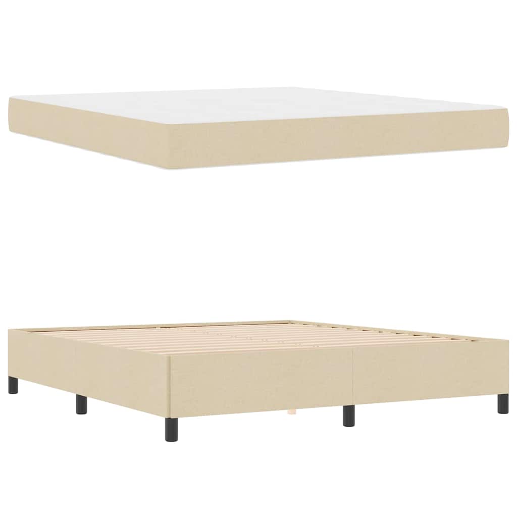 Boxspringbed Crème 180 x 200 cm Stof is nu te koop bij PeponiXL, paradijselijk wonen!