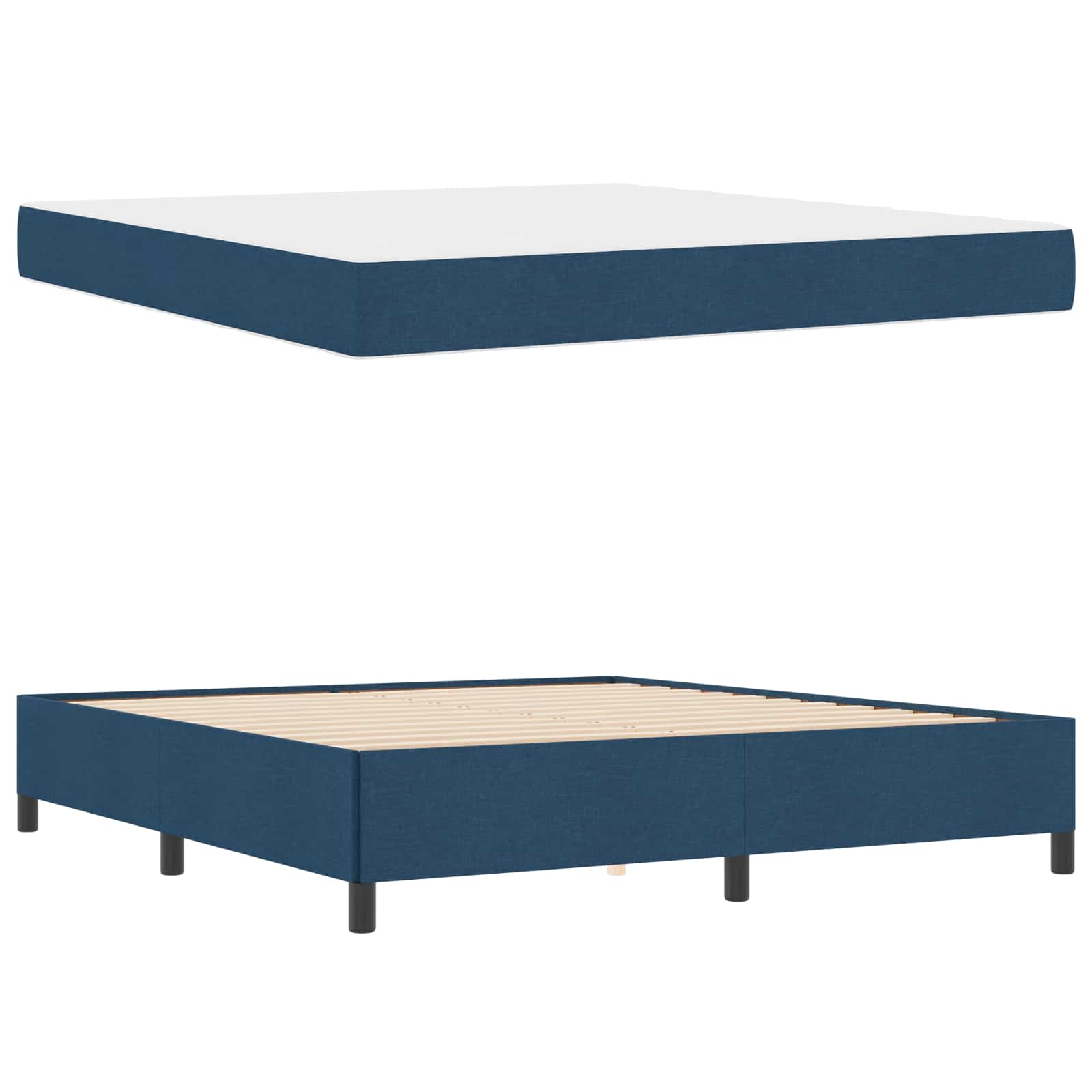 Boxspringbed Blauw 180 x 200 cm Stof is nu te koop bij PeponiXL, paradijselijk wonen!