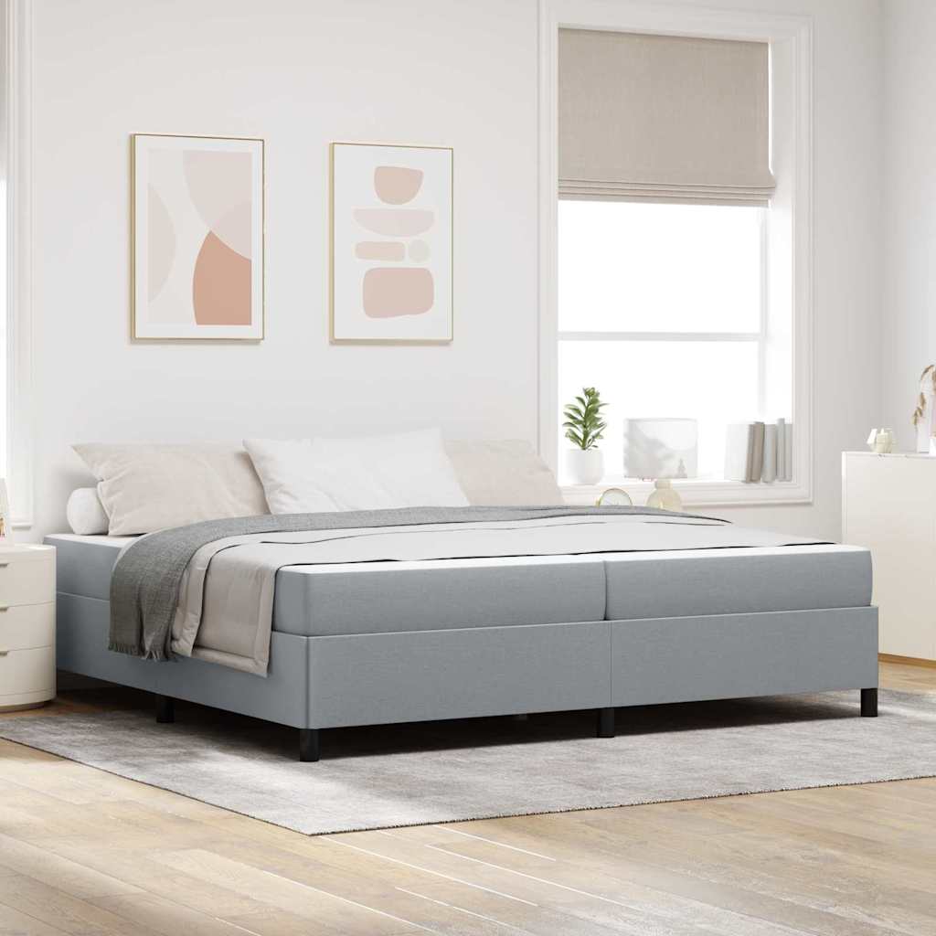 Boxspringbed met matras Lichtgrijs 200 x 200 cm Stof is nu te koop bij PeponiXL, paradijselijk wonen!