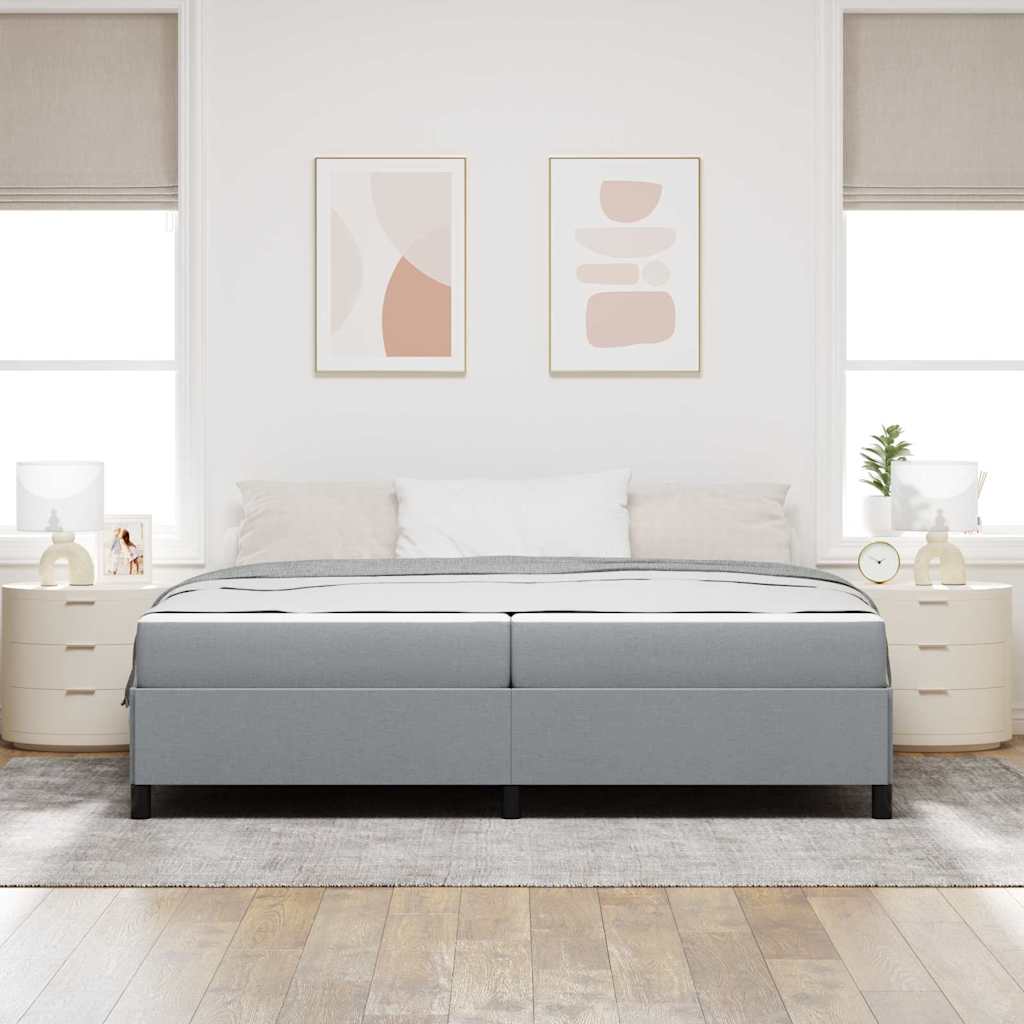Boxspringbed met matras Lichtgrijs 200 x 200 cm Stof is nu te koop bij PeponiXL, paradijselijk wonen!