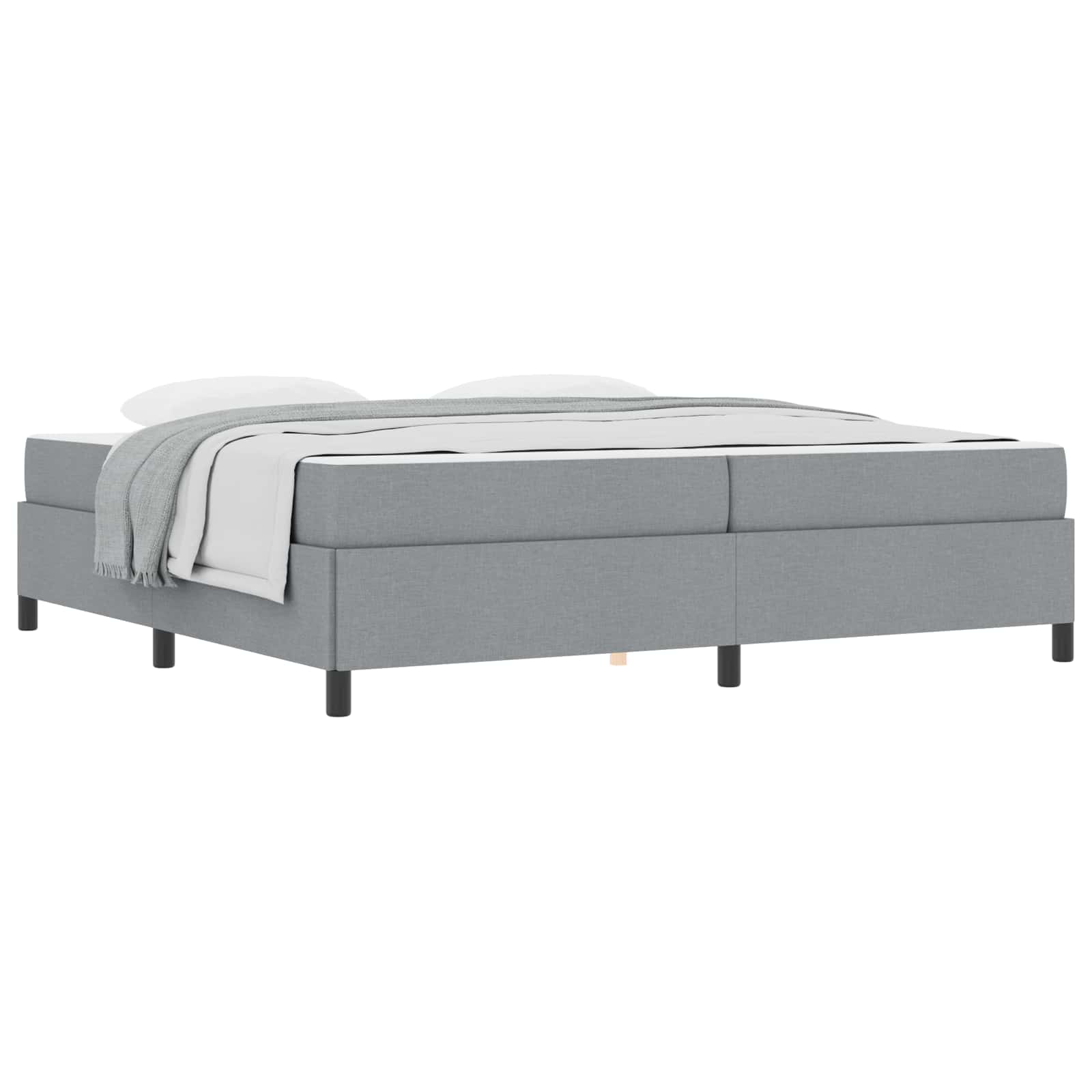 Boxspringbed met matras Lichtgrijs 200 x 200 cm Stof is nu te koop bij PeponiXL, paradijselijk wonen!
