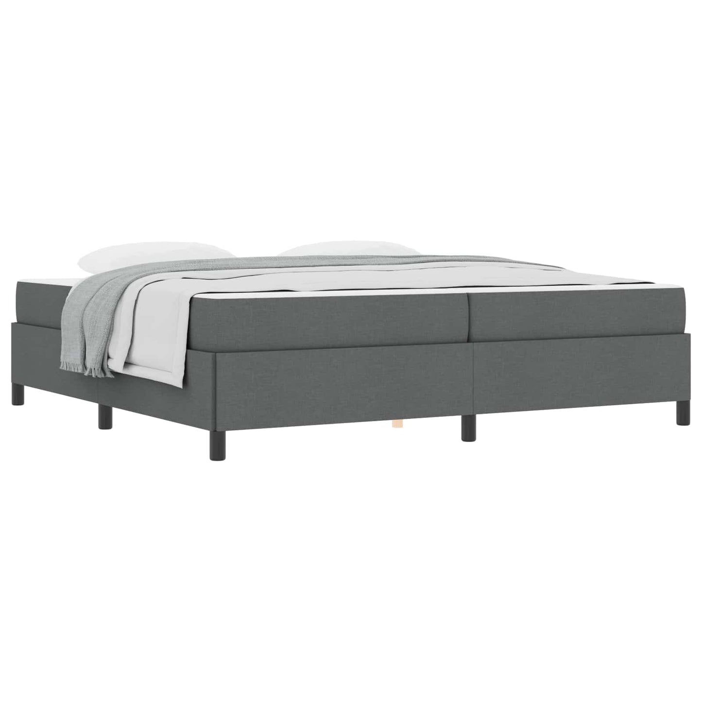 Boxspringbed met matras Donkergrijs 200 x 200 cm Stof is nu te koop bij PeponiXL, paradijselijk wonen!