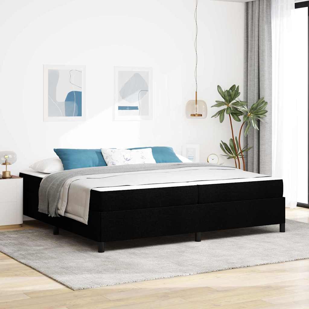 Boxspringbed met matras Zwart 200 x 200 cm Stof is nu te koop bij PeponiXL, paradijselijk wonen!