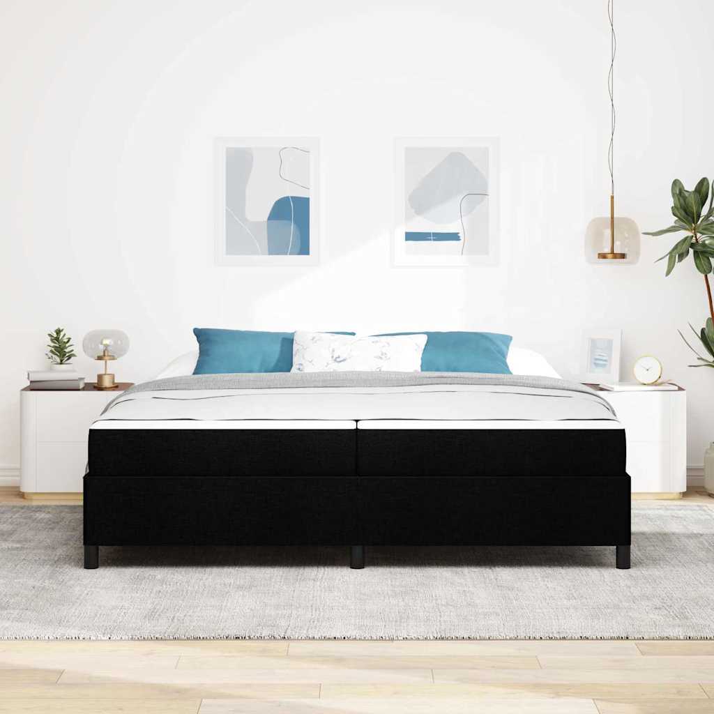 Boxspringbed met matras Zwart 200 x 200 cm Stof is nu te koop bij PeponiXL, paradijselijk wonen!