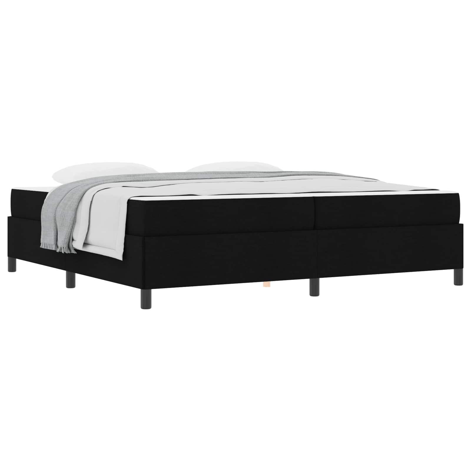 Boxspringbed met matras Zwart 200 x 200 cm Stof is nu te koop bij PeponiXL, paradijselijk wonen!
