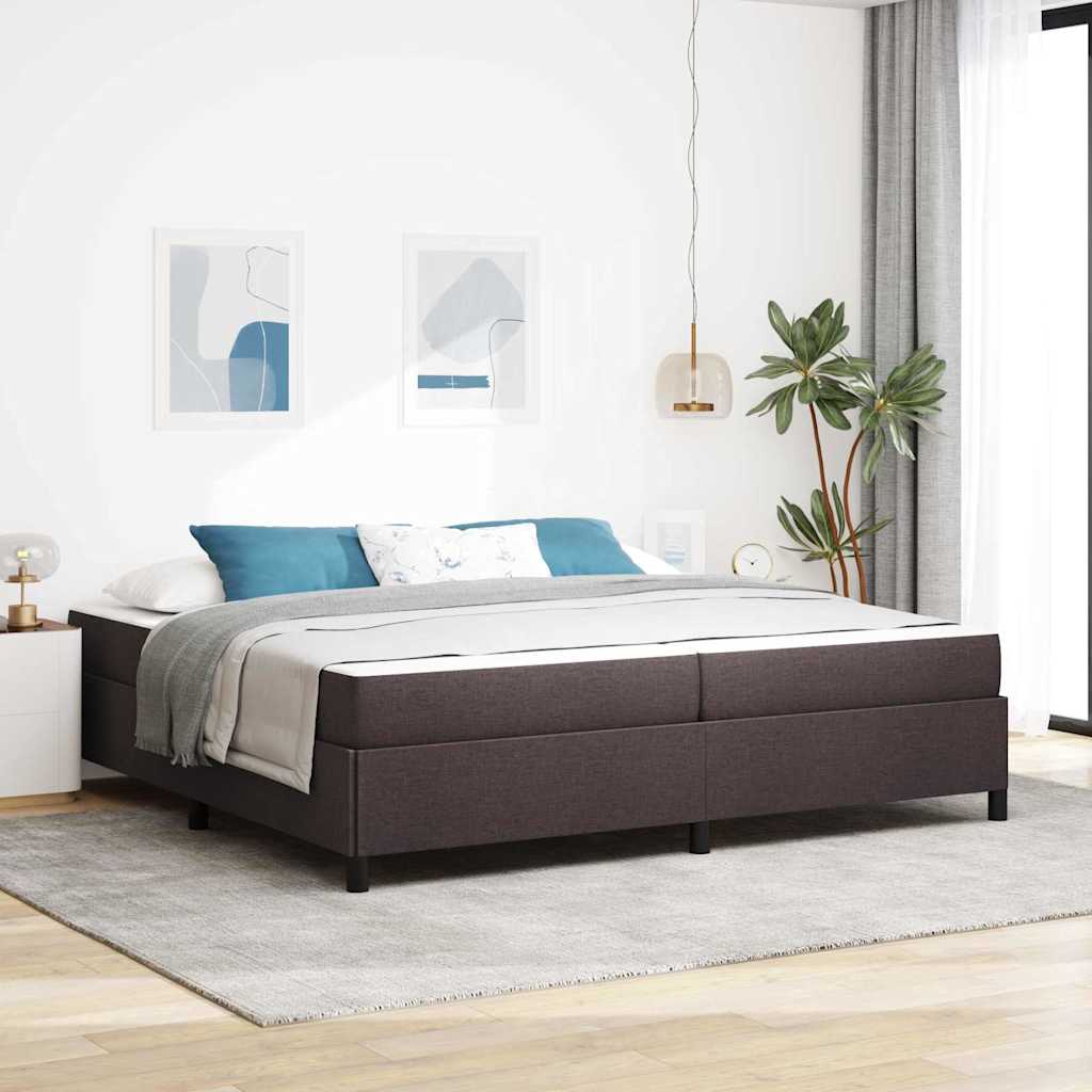 Boxspringbed met matras Donkerbruin 200 x 200 cm Stof is nu te koop bij PeponiXL, paradijselijk wonen!