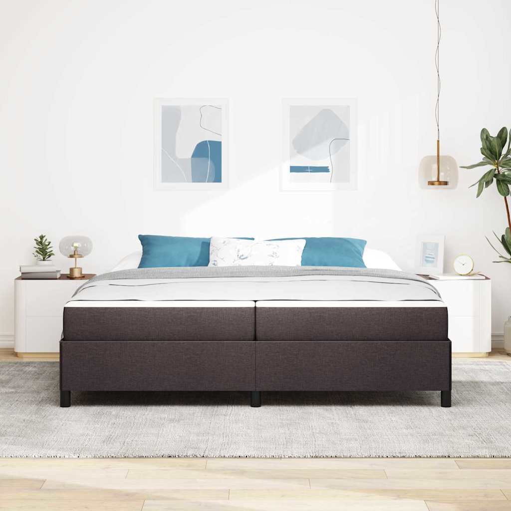 Boxspringbed met matras Donkerbruin 200 x 200 cm Stof is nu te koop bij PeponiXL, paradijselijk wonen!