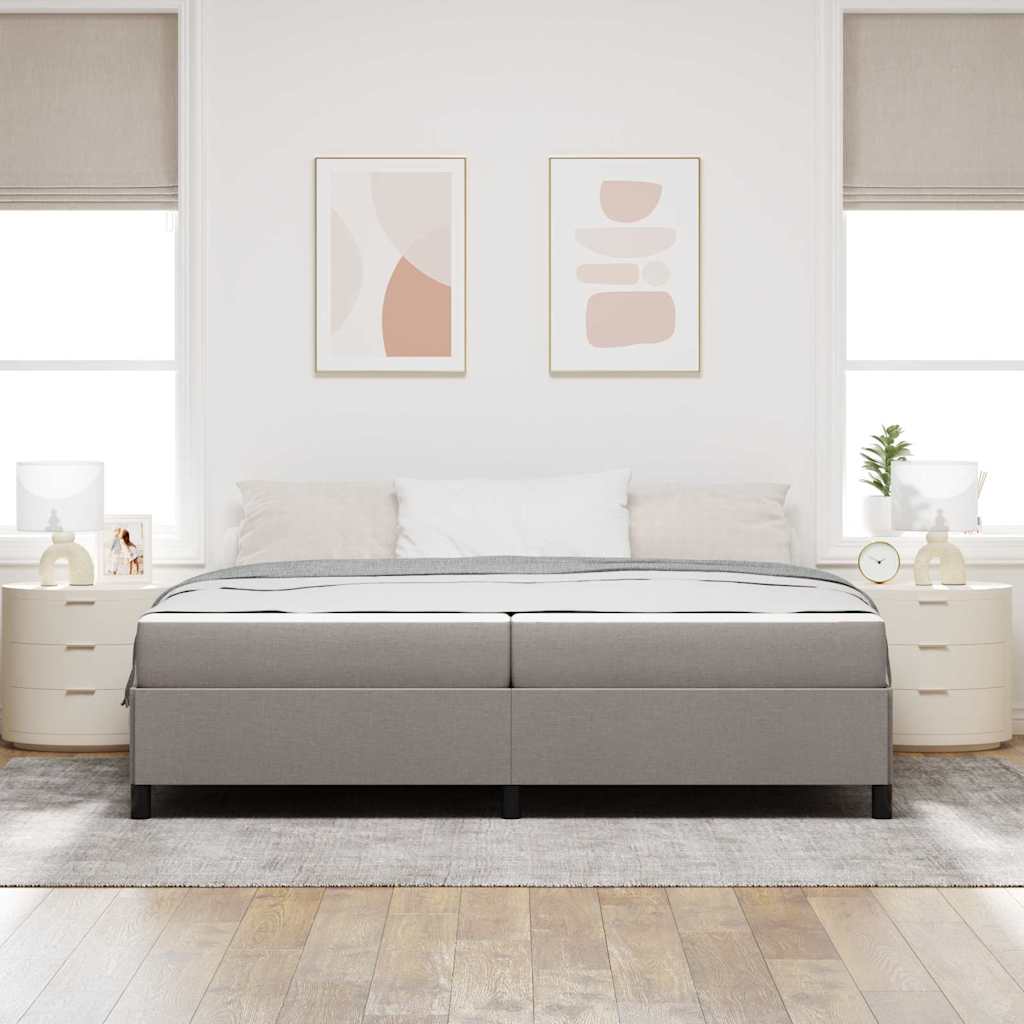 Boxspringbed met matras Taupe 200 x 200 cm Stof is nu te koop bij PeponiXL, paradijselijk wonen!