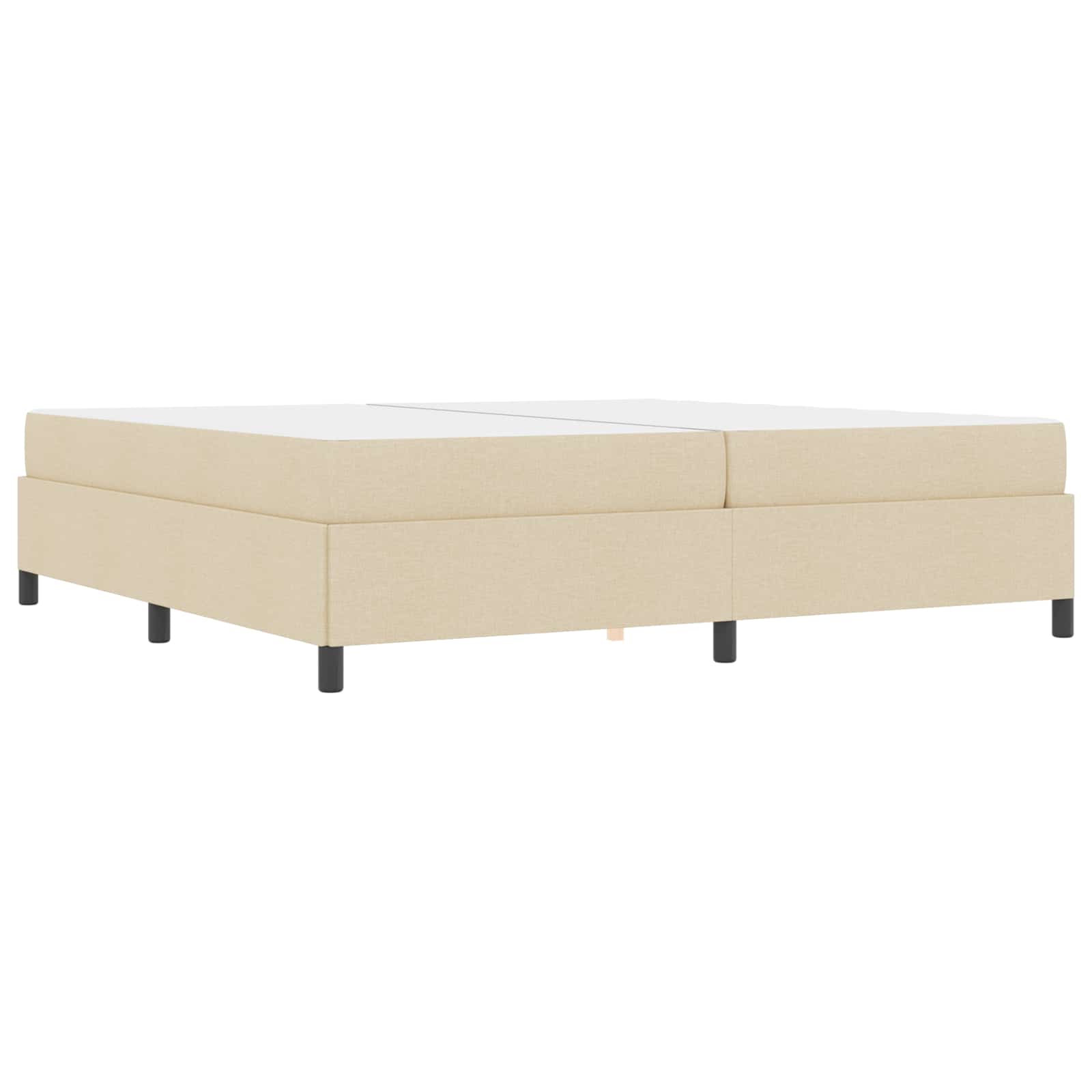 Boxspringbed met matras Crème 200 x 200 cm Stof is nu te koop bij PeponiXL, paradijselijk wonen!