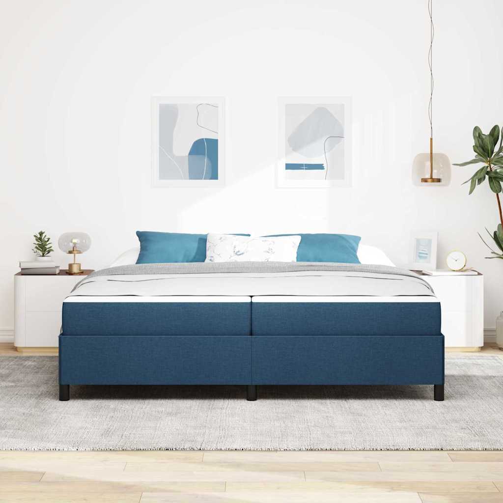 Boxspringbed met matras Blauw 200 x 200 cm Stof is nu te koop bij PeponiXL, paradijselijk wonen!