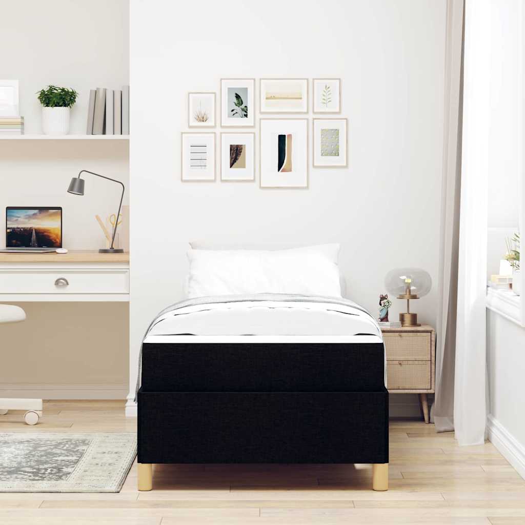 Bedframe met matras Zwart 80 x 200 cm Stof is nu te koop bij PeponiXL, paradijselijk wonen!