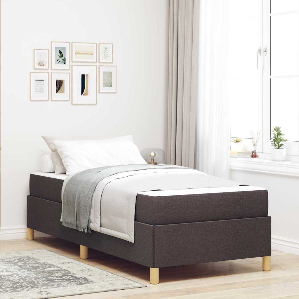 Bedframe met matras Donkerbruin 80 x 200 cm Stof is nu te koop bij PeponiXL, paradijselijk wonen!