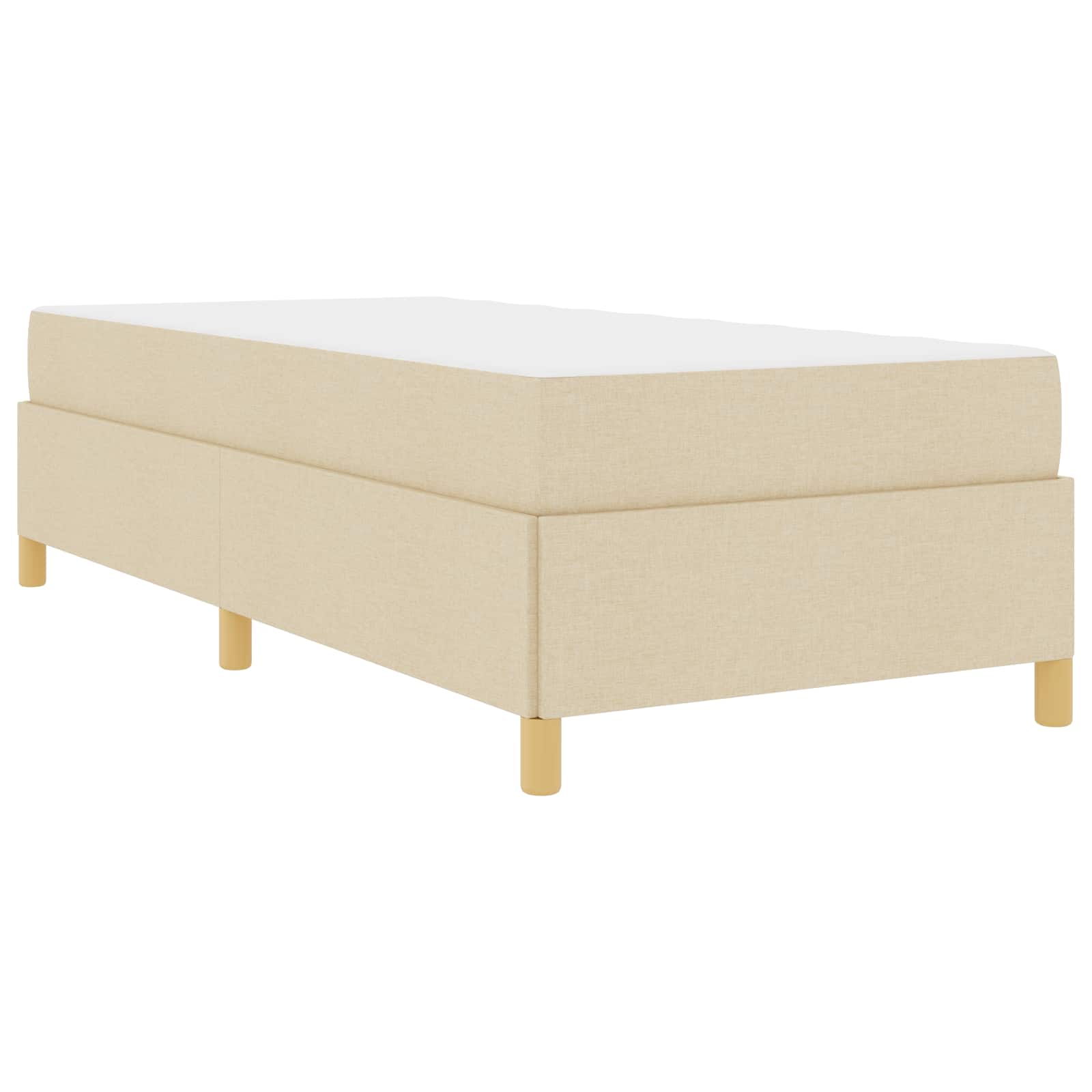 Bedframe met matras Crème 80 x 200 cm Stof is nu te koop bij PeponiXL, paradijselijk wonen!