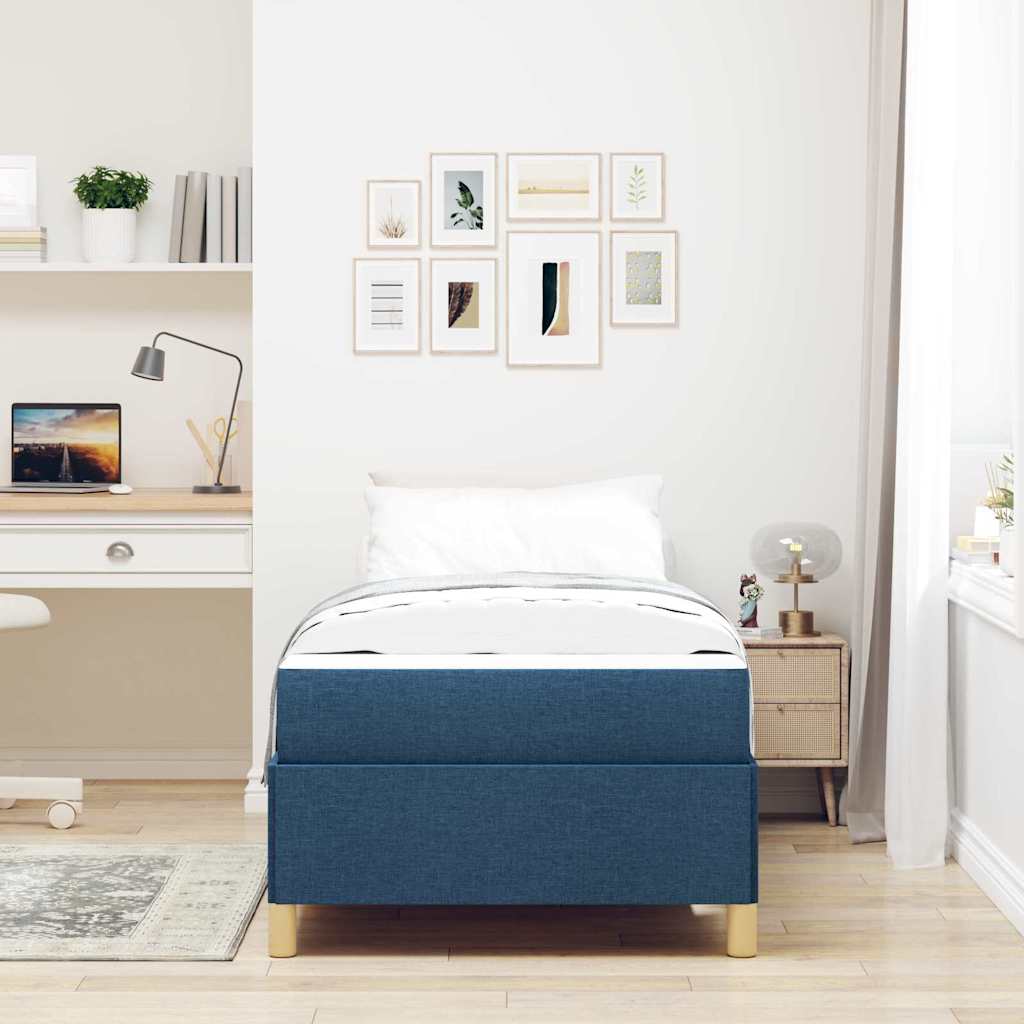 Bedframe met matras Blauw 80 x 200 cm Stof is nu te koop bij PeponiXL, paradijselijk wonen!