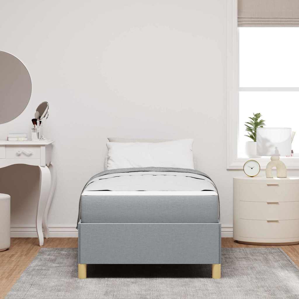 Bedframe met matras Lichtgrijs 90 x 190 cm Stof is nu te koop bij PeponiXL, paradijselijk wonen!