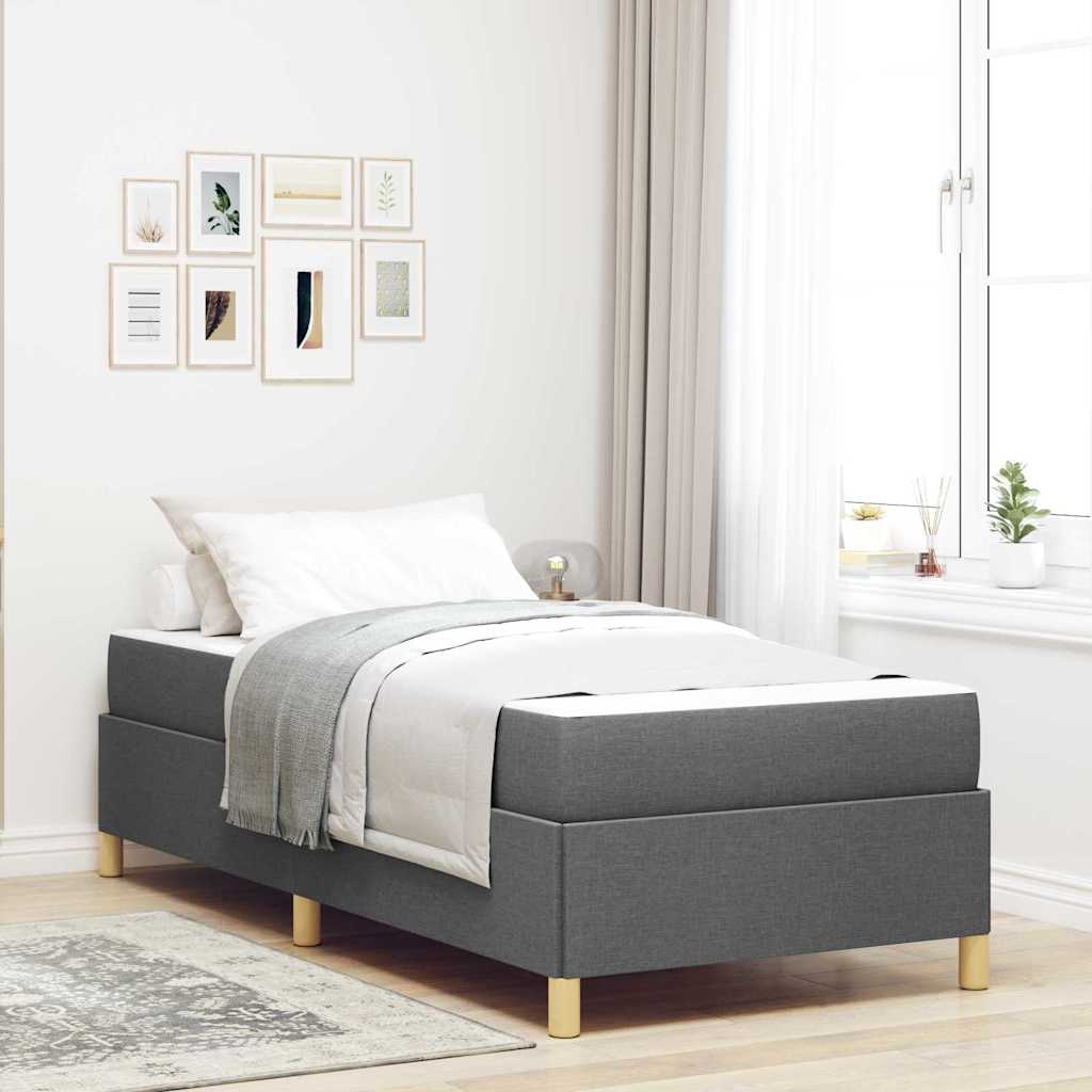 Bedframe met matras Donkergrijs 90 x 190 cm Stof is nu te koop bij PeponiXL, paradijselijk wonen!