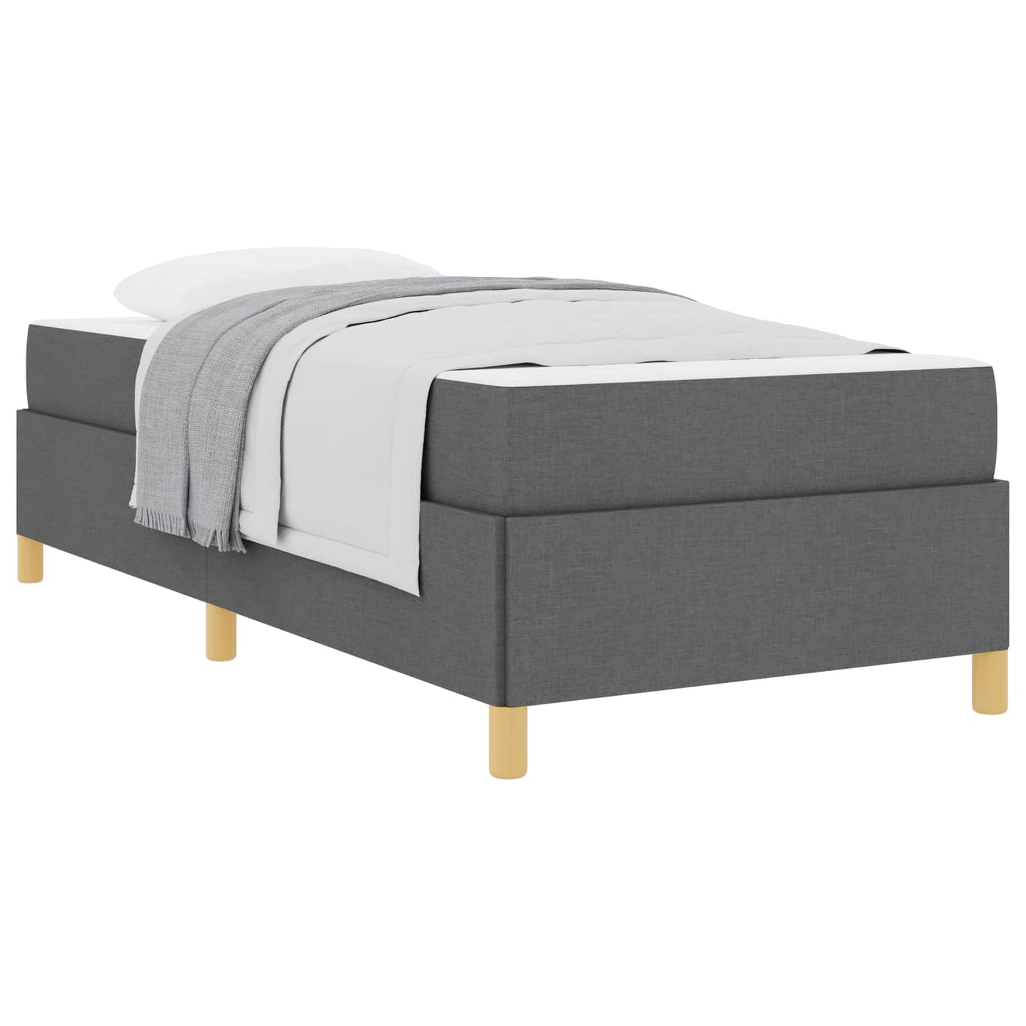 Bedframe met matras Donkergrijs 90 x 190 cm Stof is nu te koop bij PeponiXL, paradijselijk wonen!