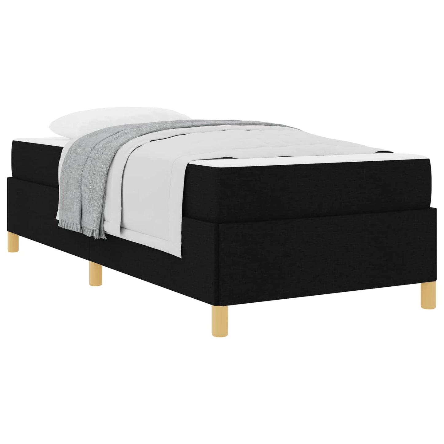 Bedframe met matras Zwart 90 x 190 cm Stof is nu te koop bij PeponiXL, paradijselijk wonen!