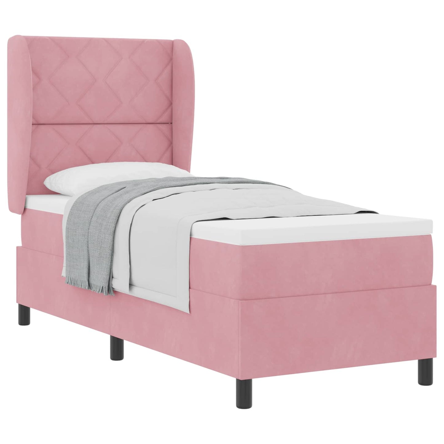 Boxspringbed met matras met hoofdeinde Roze 200 x 80 cm Fluweel is nu te koop bij PeponiXL, paradijselijk wonen!