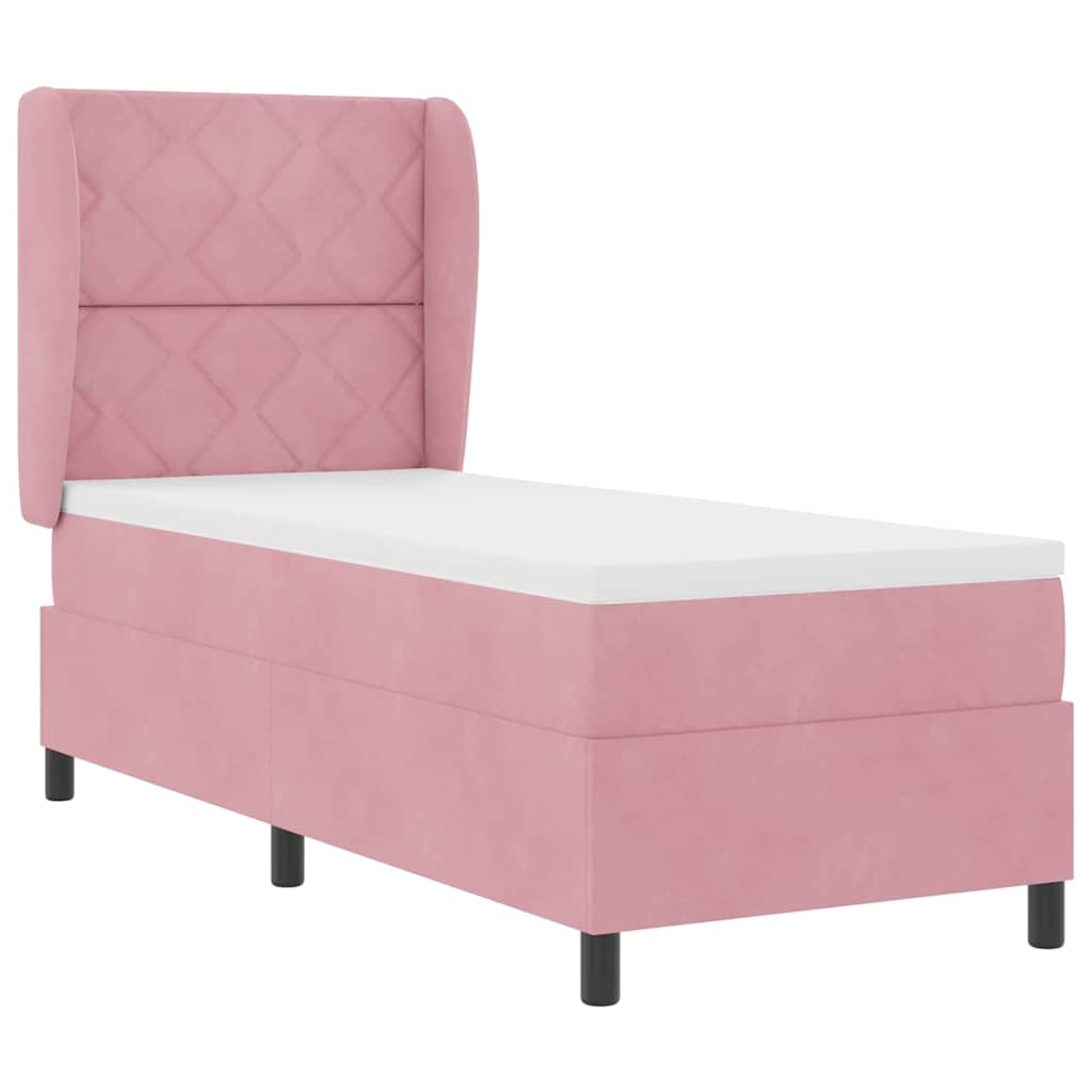 Boxspringbed met matras met hoofdeinde Roze 200 x 80 cm Fluweel is nu te koop bij PeponiXL, paradijselijk wonen!