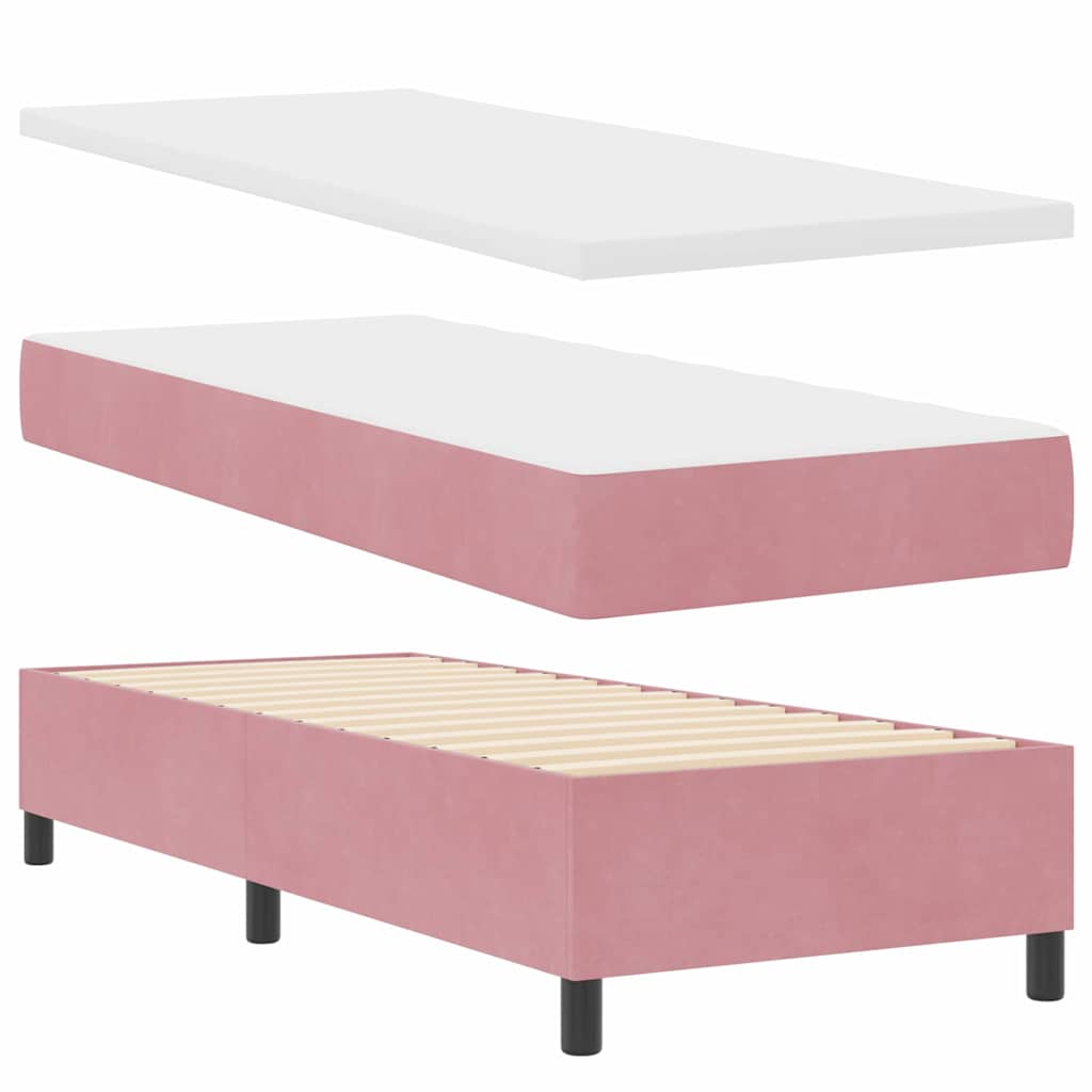 Boxspringbed met matras met hoofdeinde Roze 200 x 80 cm Fluweel is nu te koop bij PeponiXL, paradijselijk wonen!