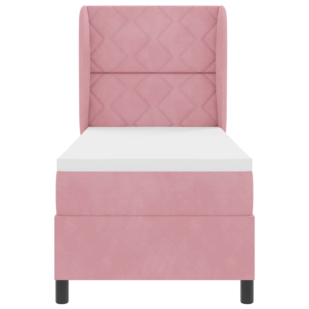 Boxspringbed met matras met hoofdeinde Roze 200 x 80 cm Fluweel is nu te koop bij PeponiXL, paradijselijk wonen!