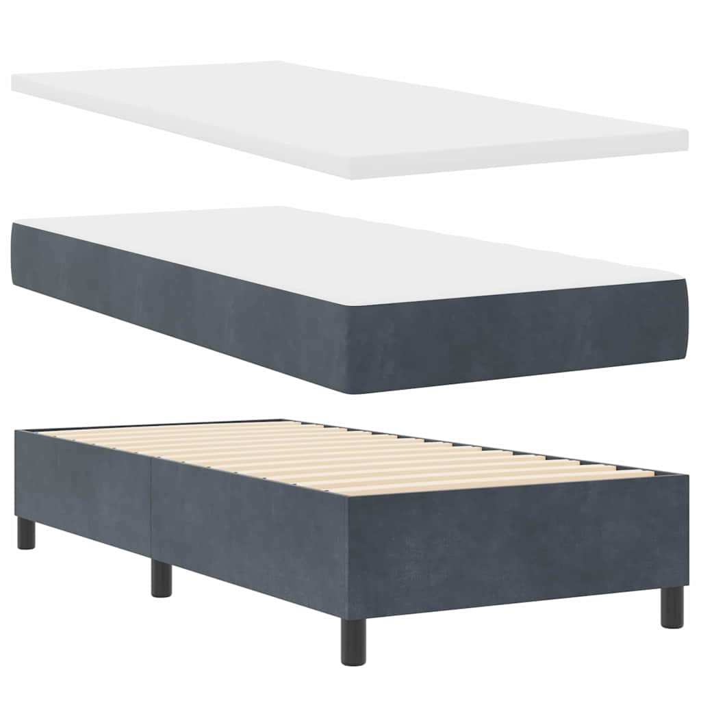 Boxspringbed met matras Donkergrijs 190 x 90 cm Fluweel is nu te koop bij PeponiXL, paradijselijk wonen!