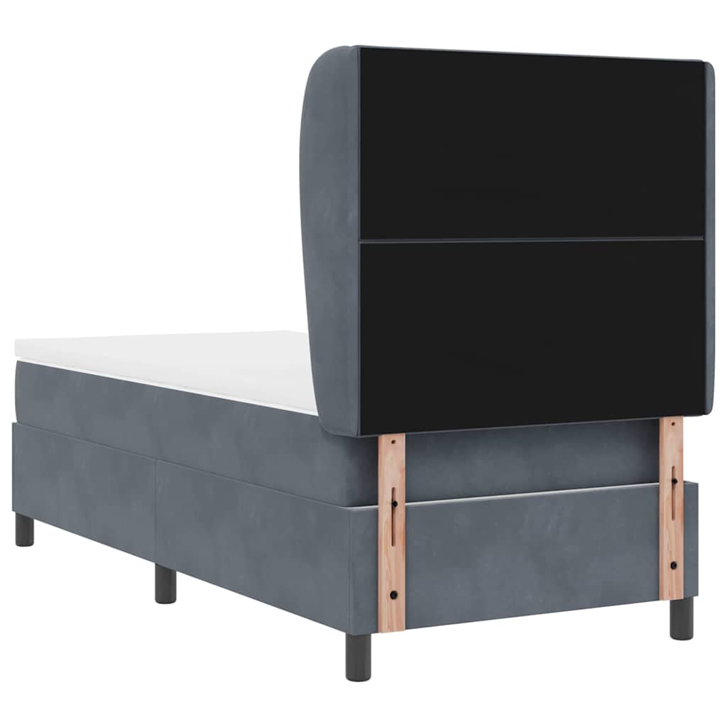 Boxspringbed met matras Donkergrijs 190 x 90 cm Fluweel is nu te koop bij PeponiXL, paradijselijk wonen!