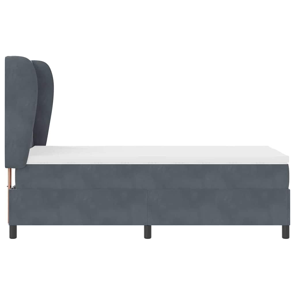 Boxspringbed met matras Donkergrijs 190 x 90 cm Fluweel is nu te koop bij PeponiXL, paradijselijk wonen!