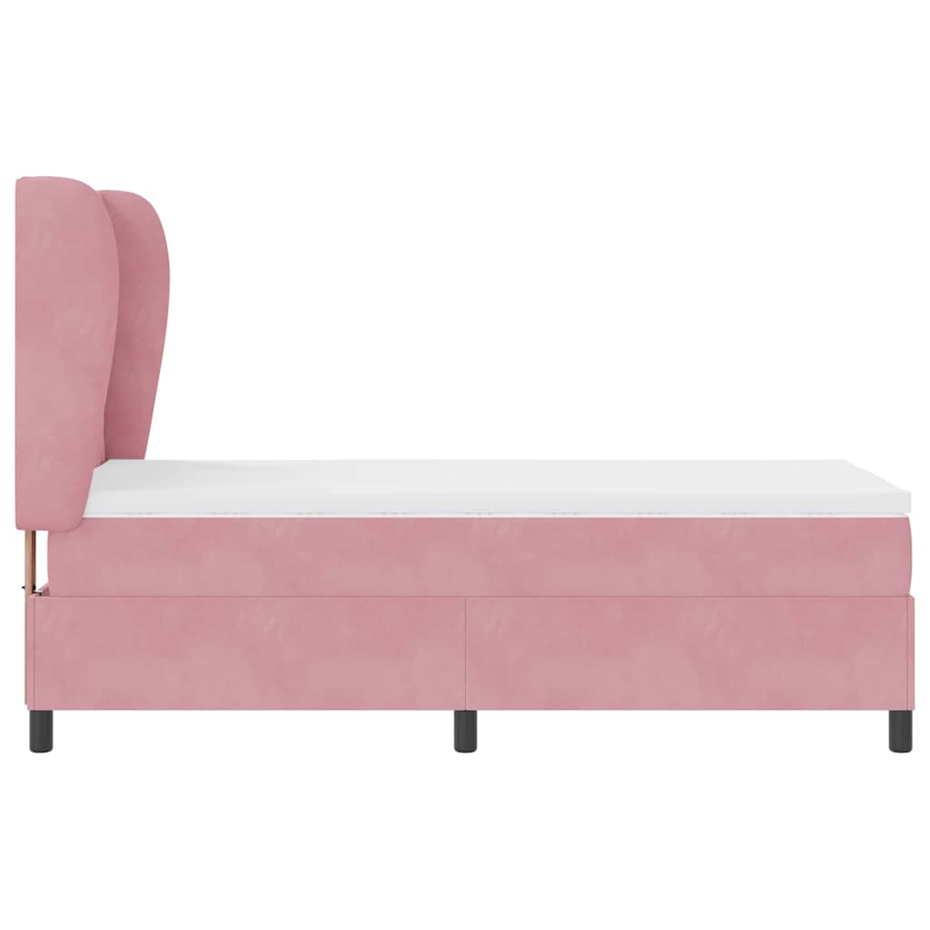 Boxspringbed met hoofdeinde Roze 190 x 90 cm Fluweel