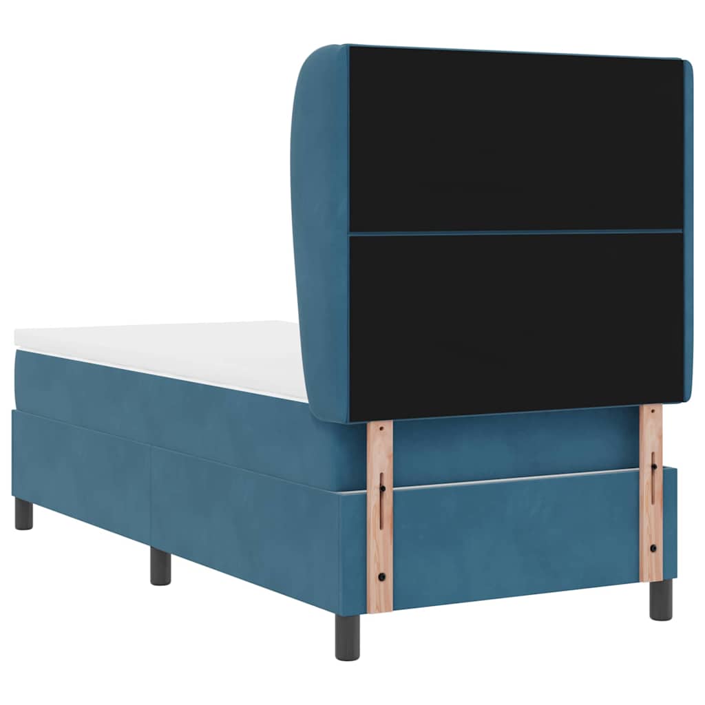Boxspringbed met matras Donkerblauw 200 x 90 cm Fluweel is nu te koop bij PeponiXL, paradijselijk wonen!