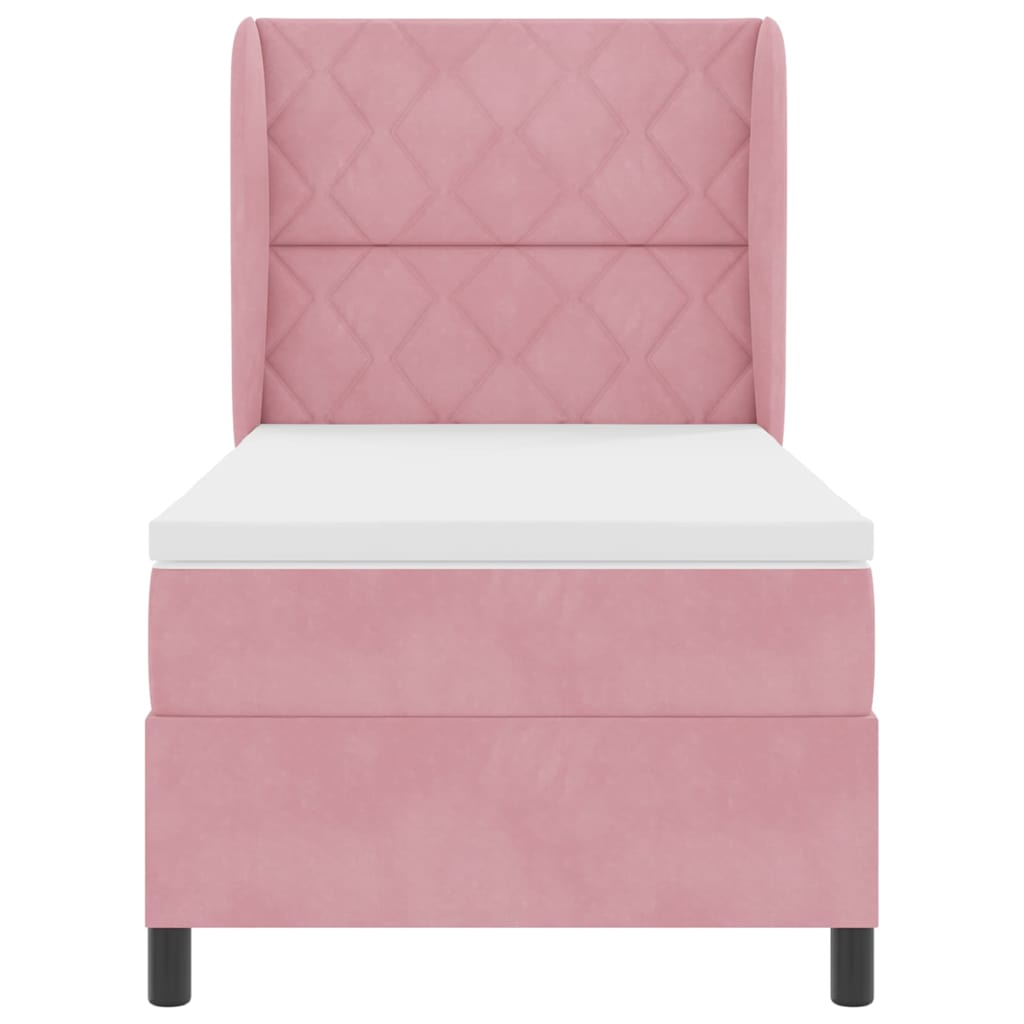 Boxspringbed met matras met hoofdeinde Roze 200 x 90 cm Fluweel is nu te koop bij PeponiXL, paradijselijk wonen!