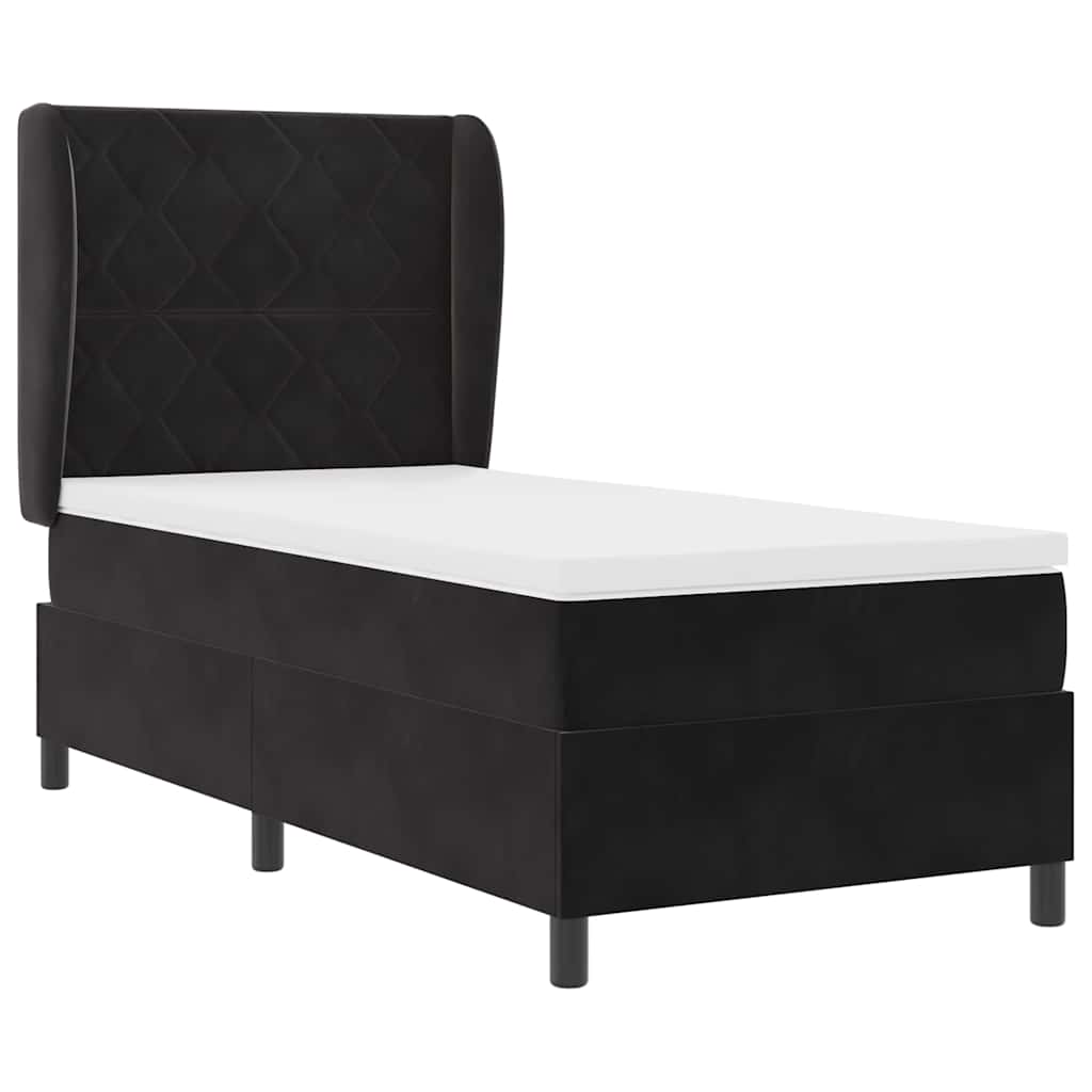 Boxspringbed met hoofdeinde Zwart 200 x 100 cm Fluweel is nu te koop bij PeponiXL, paradijselijk wonen!